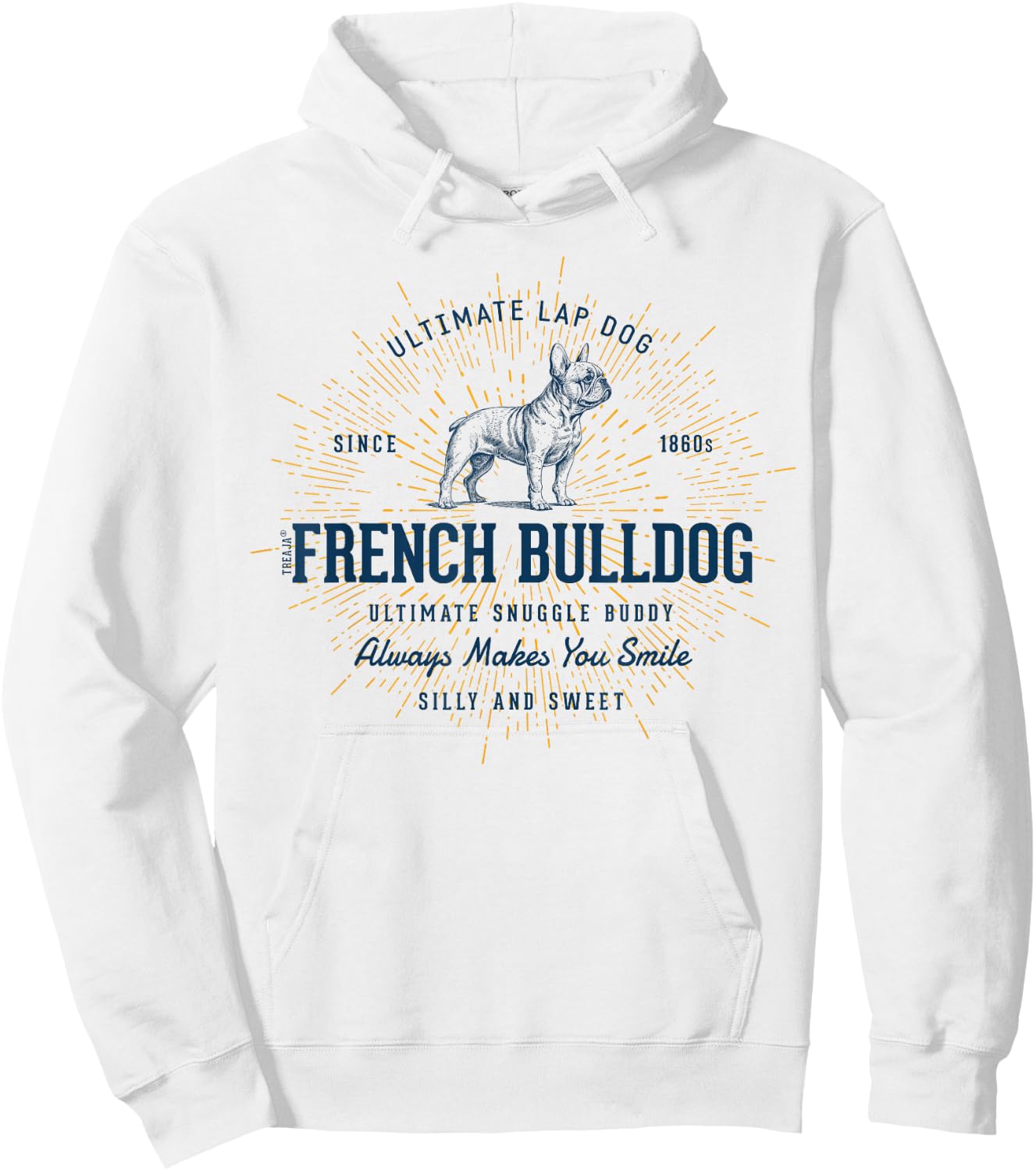 Retro French Bulldog Vintage Hoodie - Hoodie | White