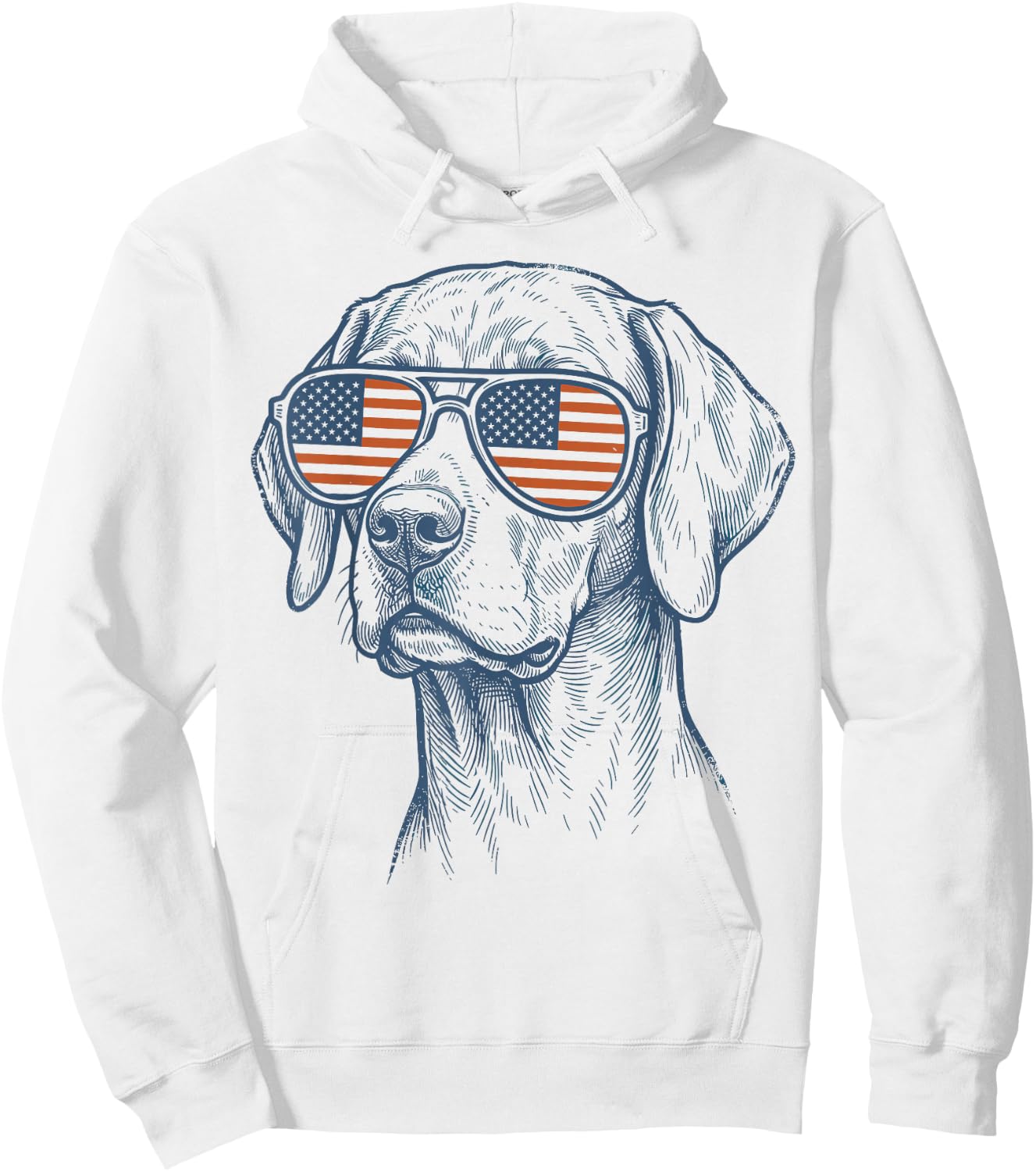 Patriotic Vizsla Dog Mom Dad 4th of July Vintage Men Women Hoodie - Hoodie | White
