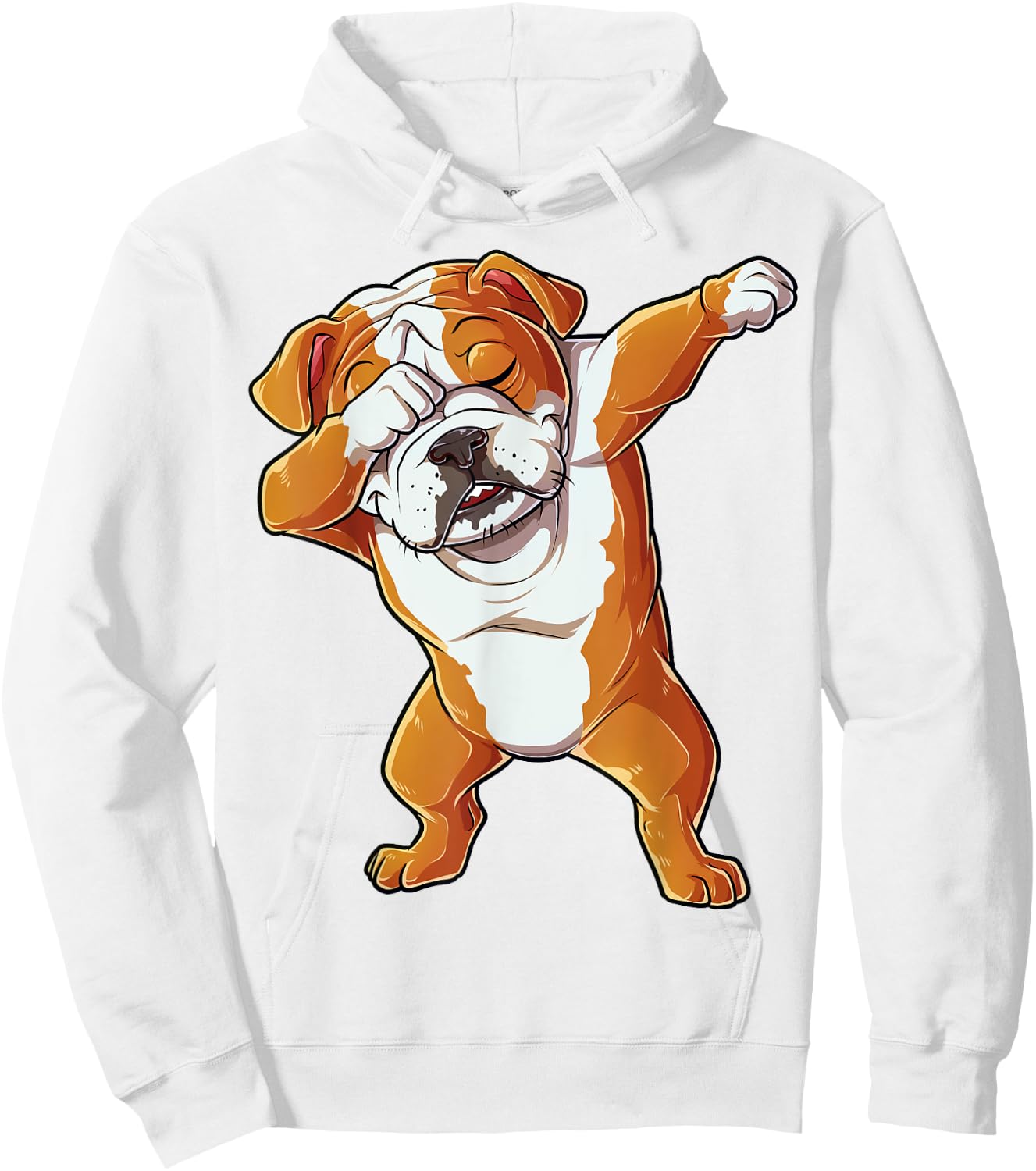 Dabbing English Bulldog T shirt Boys Dab Dance Puppy Lover Hoodie - Hoodie | White