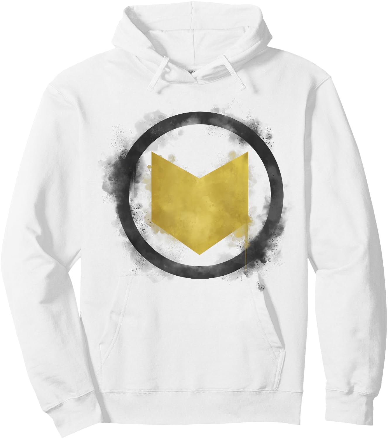 Marvel Avengers Endgame Hawkeye Spray Paint Logo Hoodie - Hoodie | White