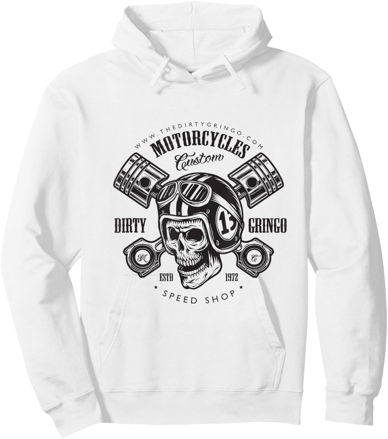 The Dirty Gringo Speed Shop Motorcycle Club Hoodie - Hoodie | White