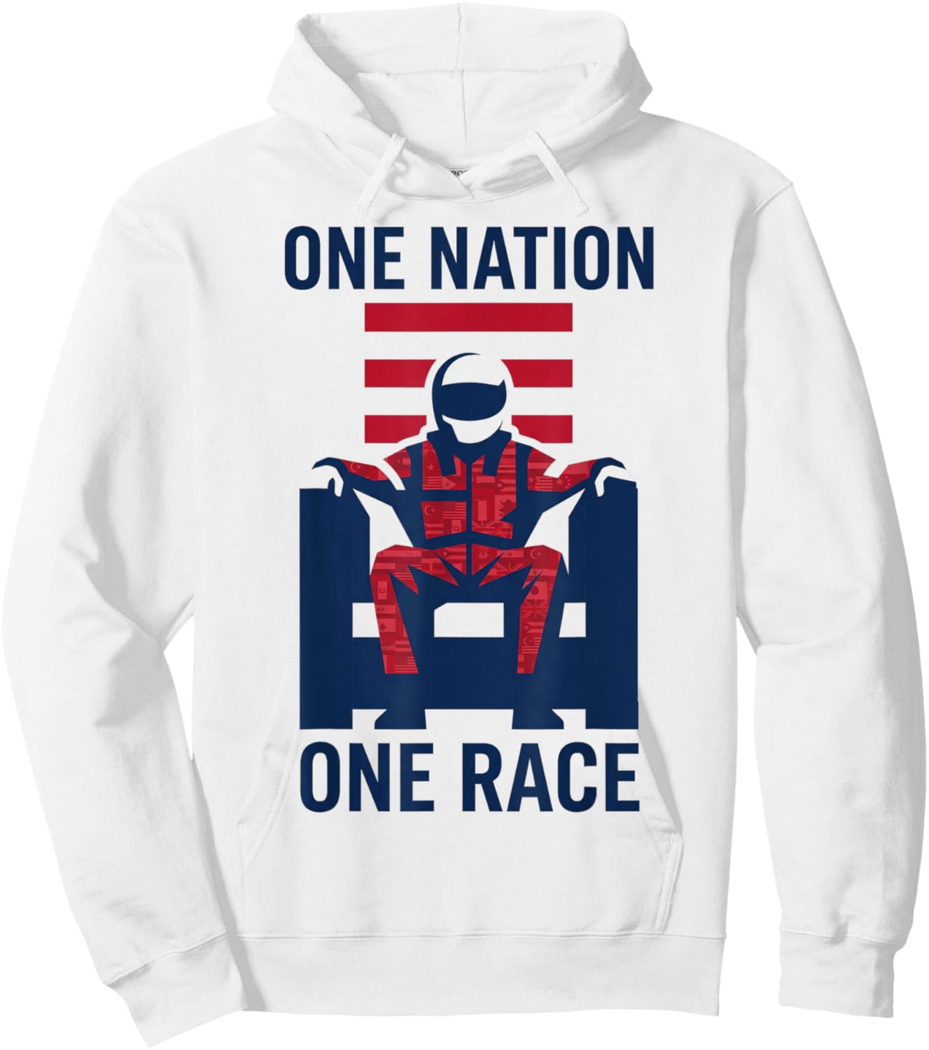 One Nation One Race Hoodie - Hoodie | White