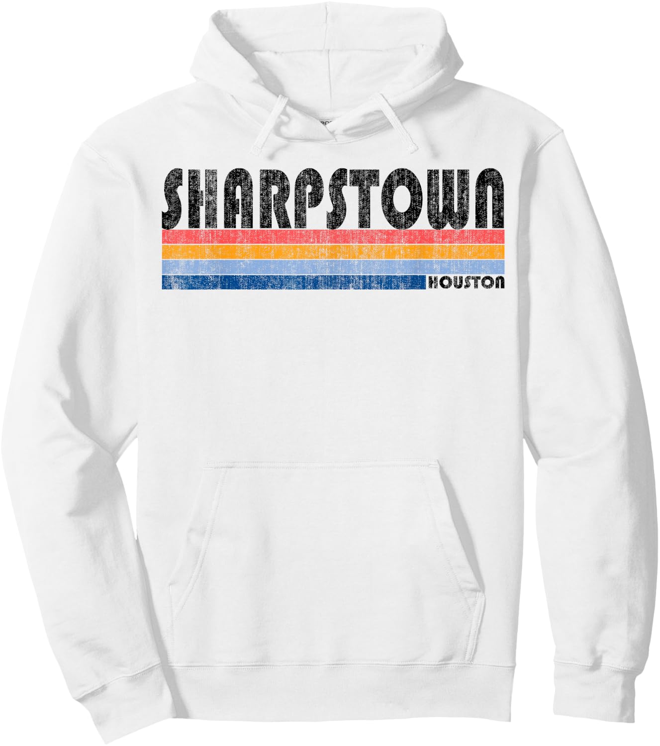 Vintage 1980s Style Sharpstown TX T Shirt Hoodie - Hoodie | White