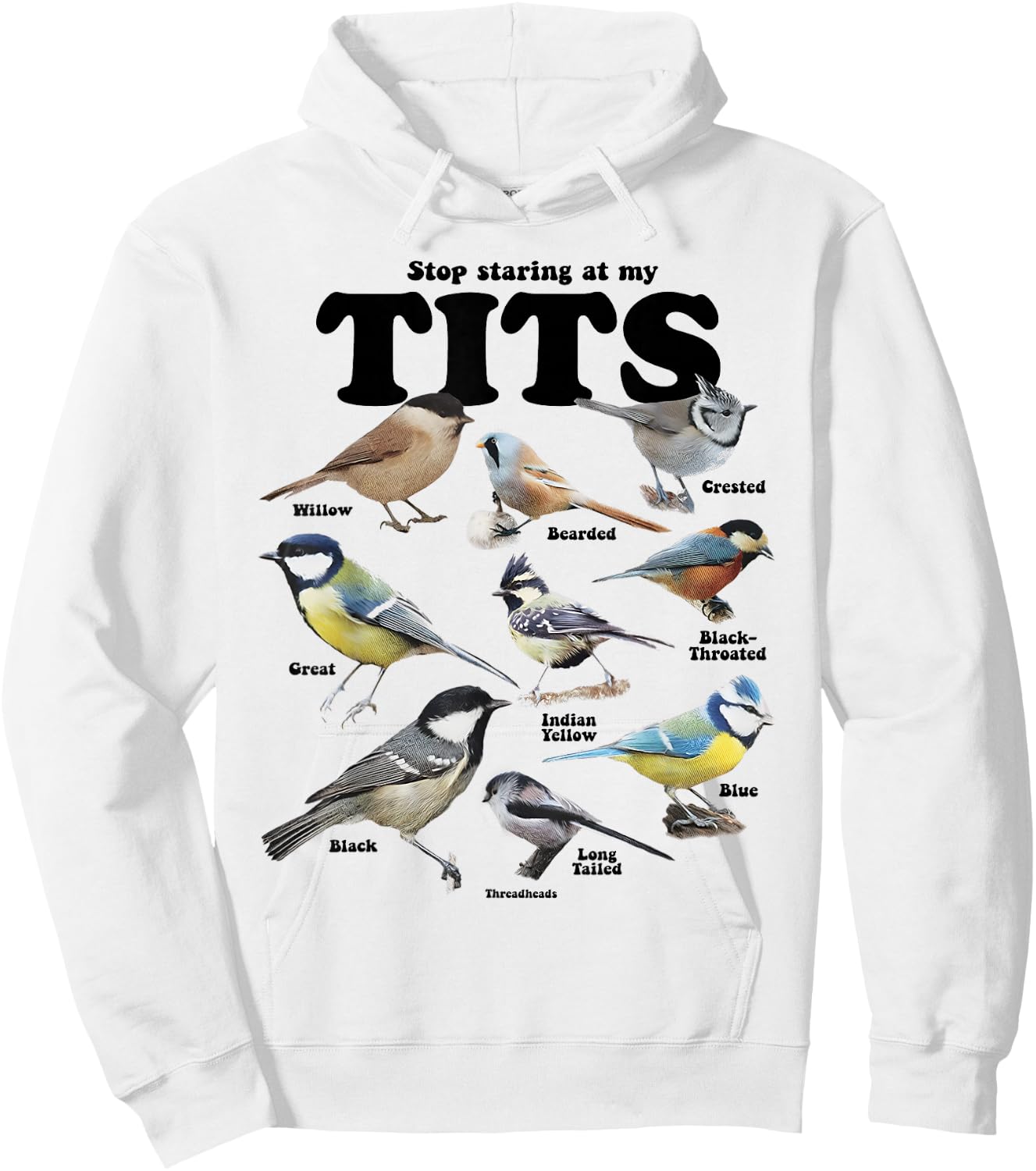 Stop Staring At My Tits Funny Birds Lover Saying Quote Women Hoodie - Hoodie | White