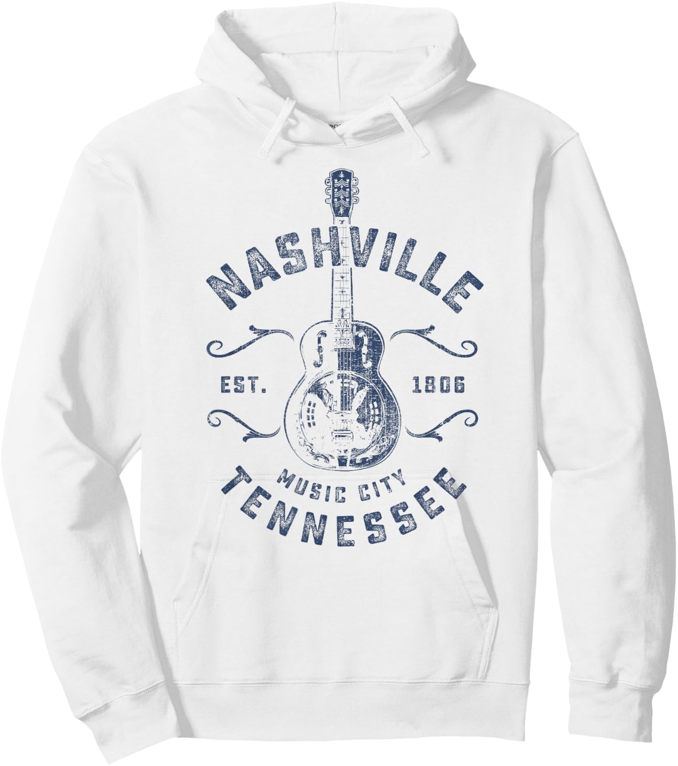 Nashville Music City USA Vintage Hoodie - Hoodie | White
