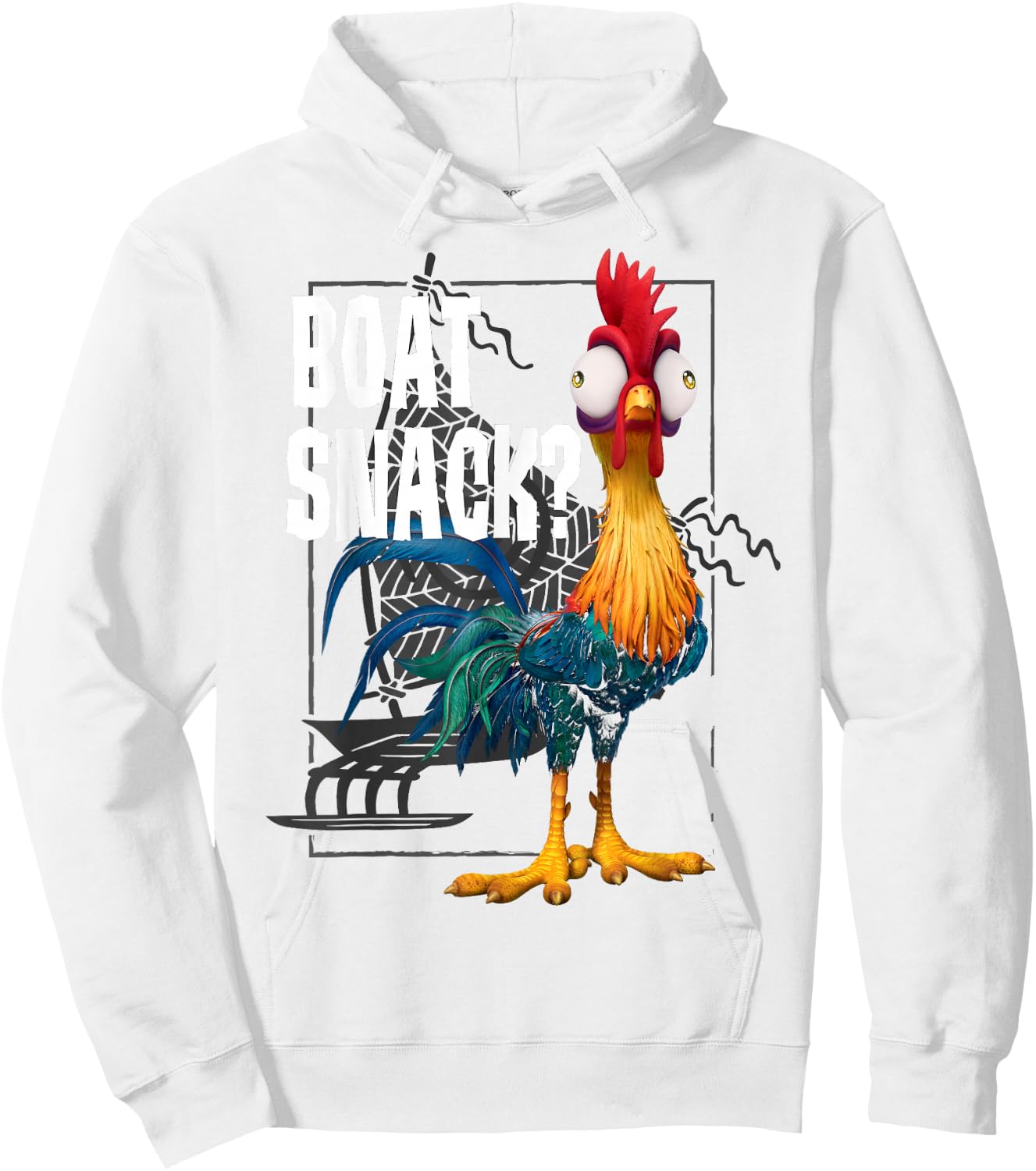 Disney Moana HEI HEI Boat Snack Vintage Style Poster Hoodie - Hoodie | White