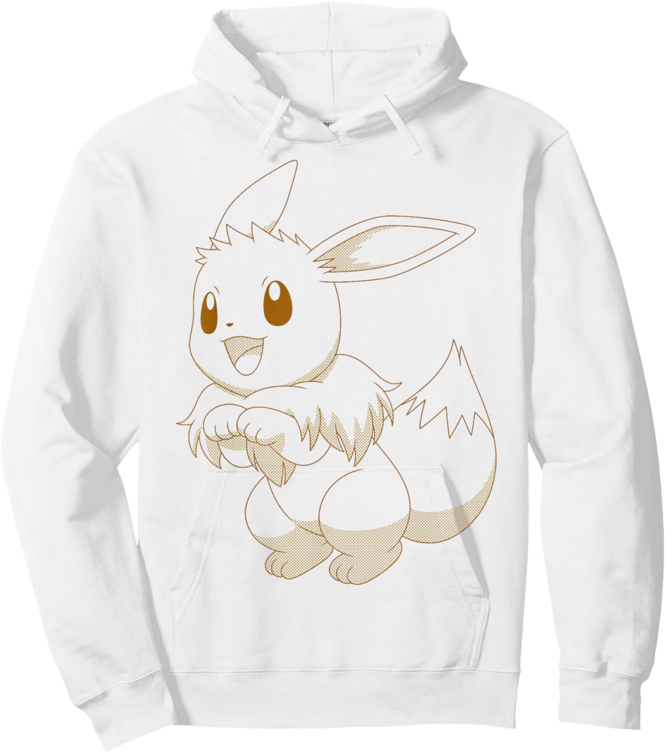 Retro Outline Eevee Pokémon Style Hoodie - Hoodie | White