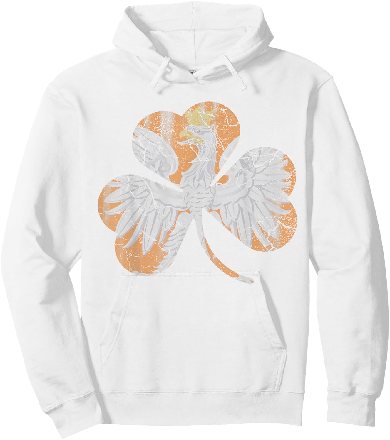 Irish Polish Eagle Shamrock Green St Patricks Day Hoodie - Hoodie | White