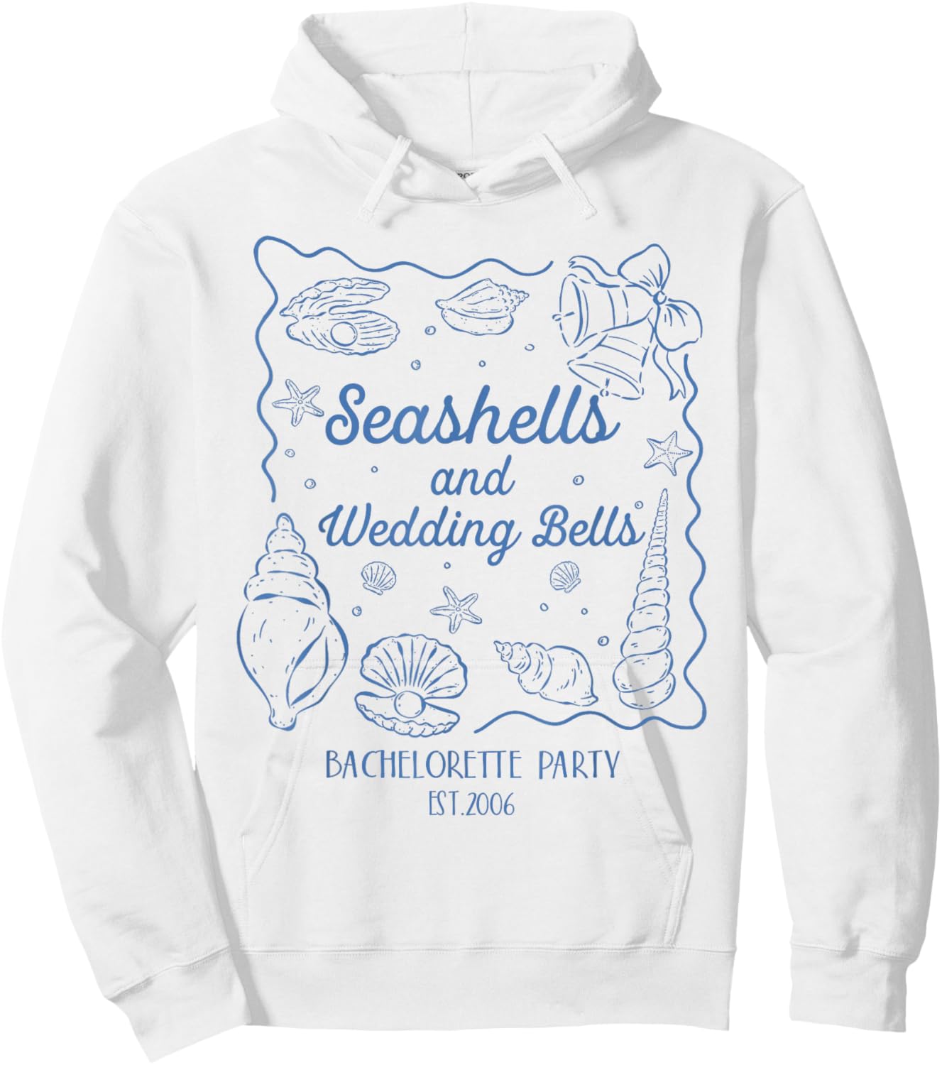 Seashells and Wedding Bells Bachelorette Party Coastal Girls Hoodie - Hoodie | White