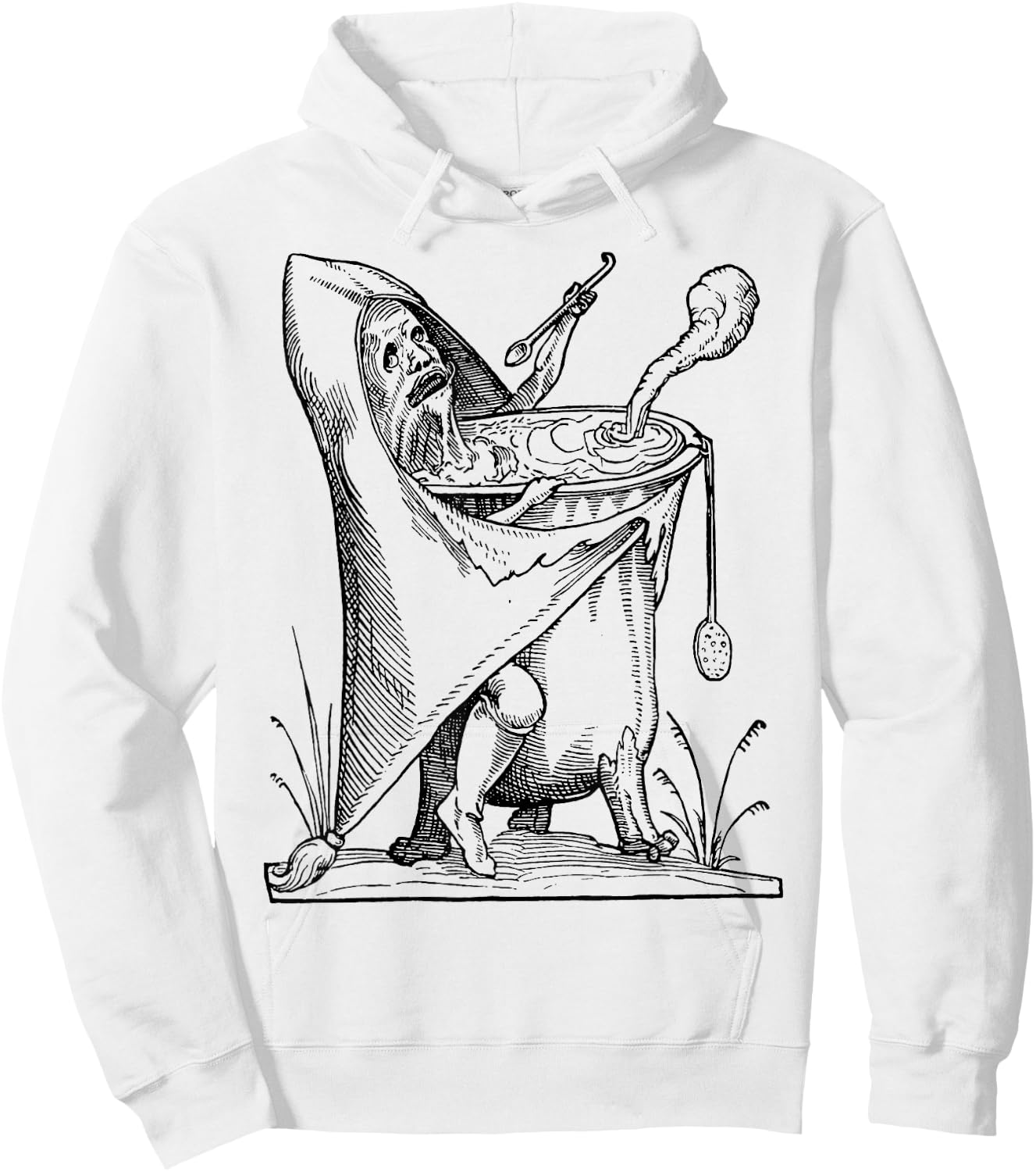 SOUP MAN - "Pantagruel" Weird Medieval Art Print Hoodie - Hoodie | White