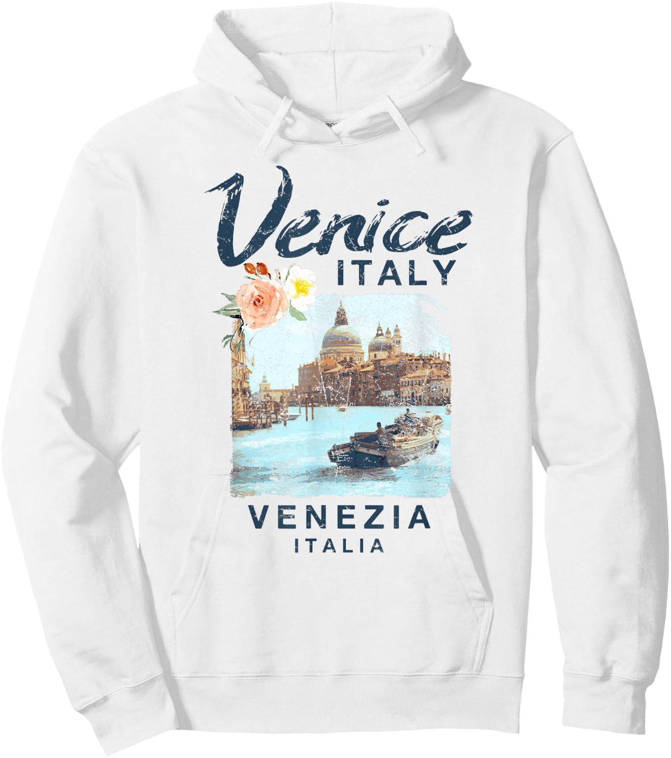 Venice Italy | Venezia Italia Vintage T Shirt Hoodie - Hoodie | White