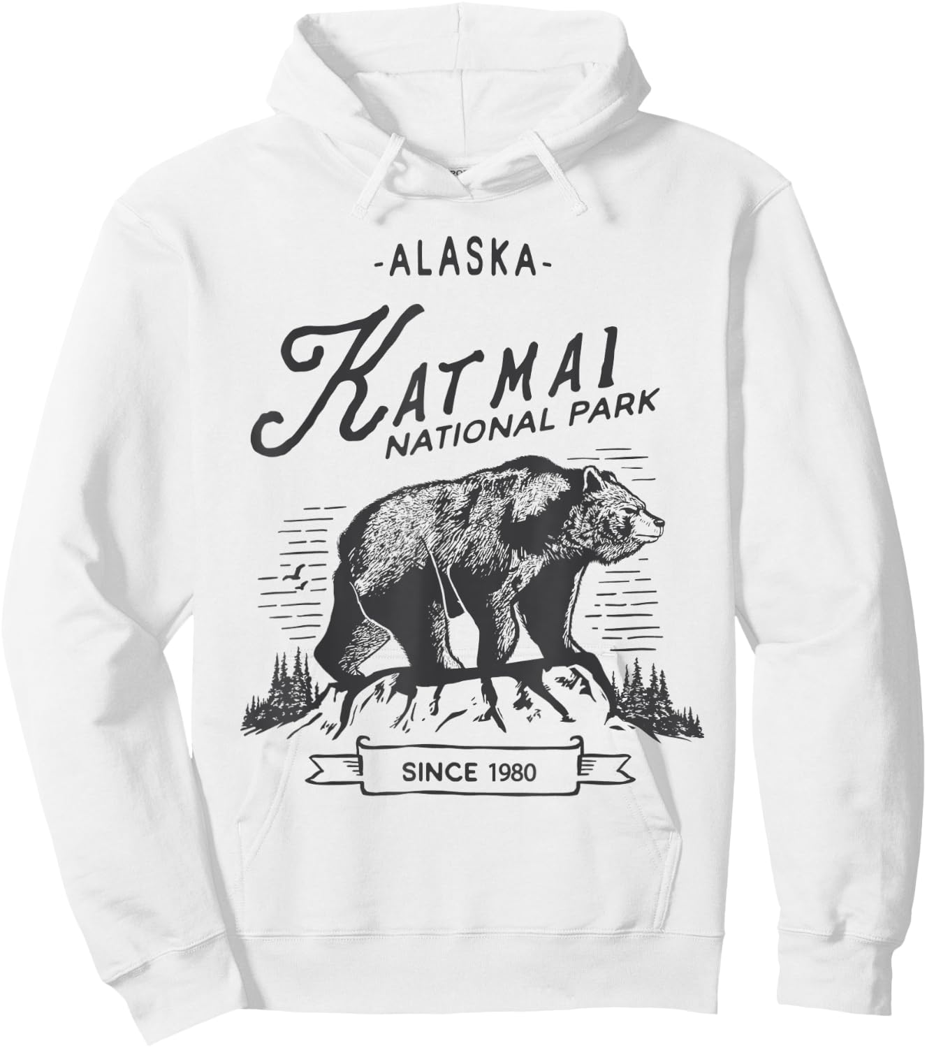 Vintage Katmai National Park T Shirt Retro Bear Alaska Hoodie - Hoodie | White