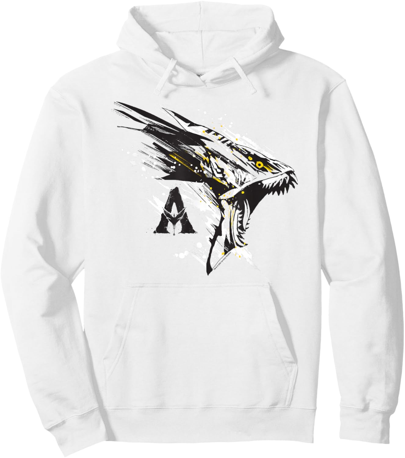 Avatar Epic Powerful Banshee Paint Splash Sketch Chest Logo Hoodie - Hoodie | White