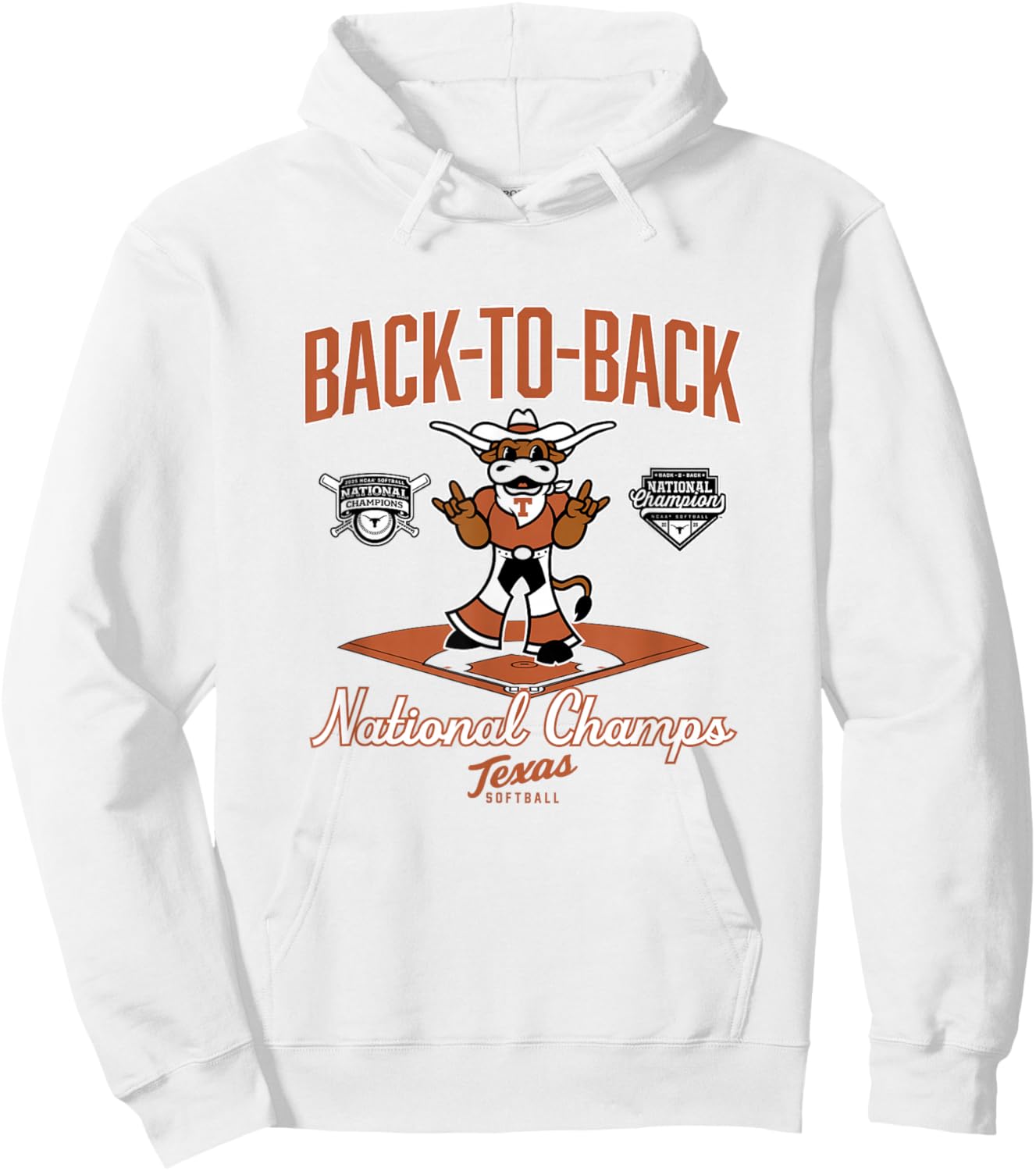 Texas Softball - Back-to-Back Champions Diamond - NCAA Hoodie - Hoodie | White