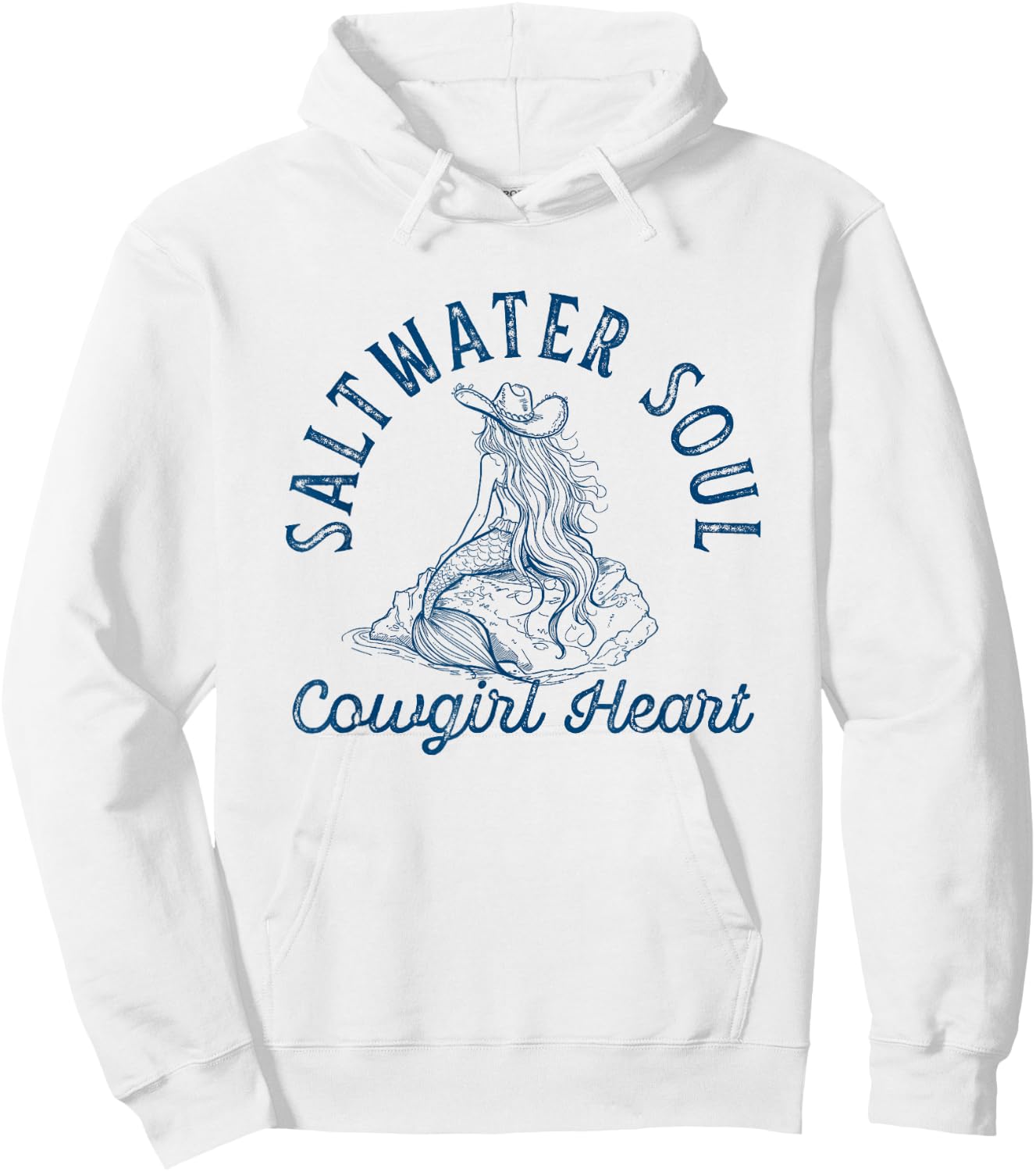 Coastal Cowgirl Aesthetic Western Beachy Cute Mermaid Core Hoodie - Hoodie | White