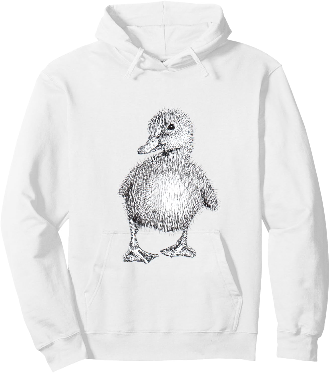 Duckling Cute Pen & Ink Drawing Hoodie - Hoodie | White