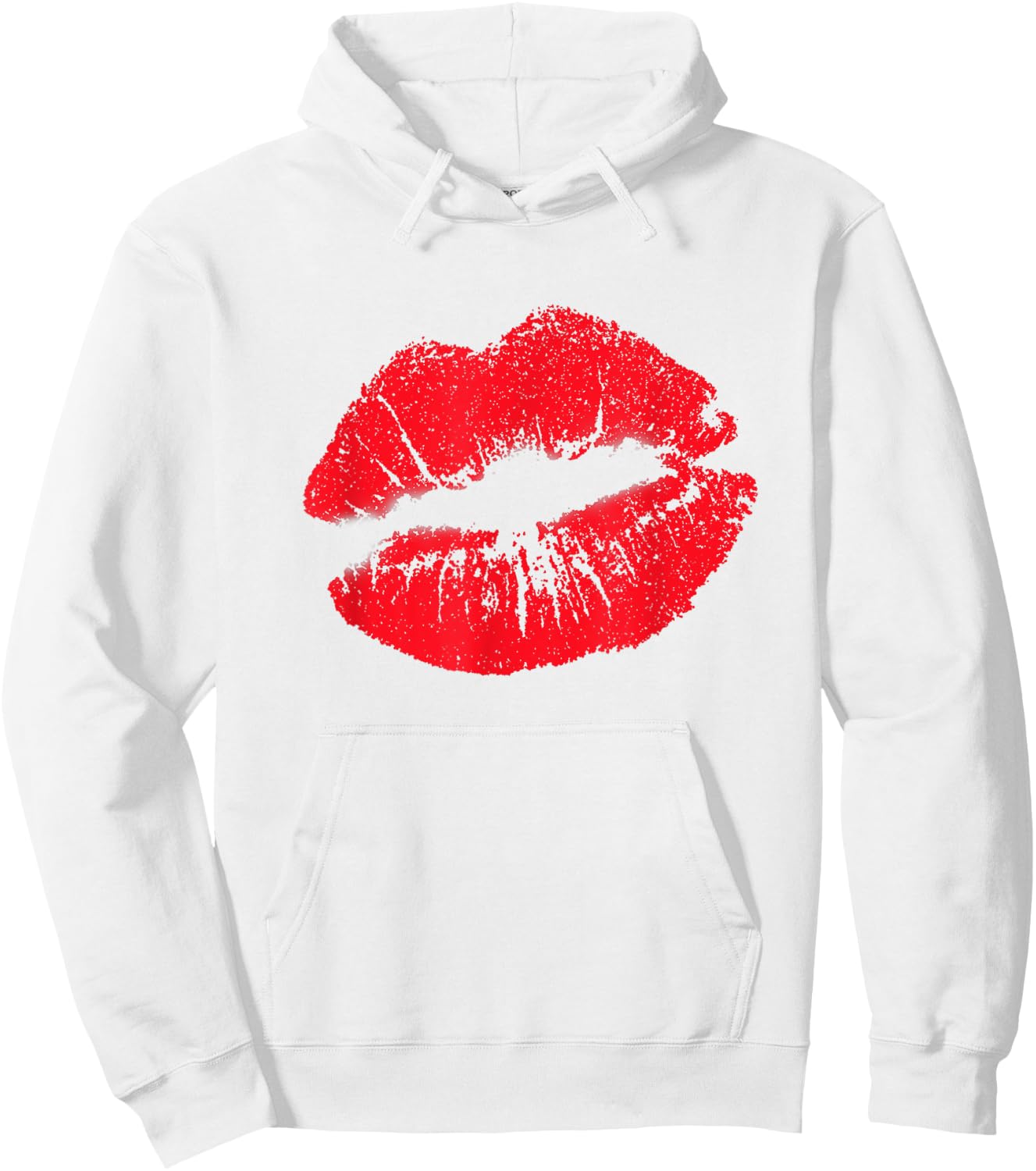 Big Lips Cool Casual Red Lipstick Funny Women Lip Kiss Hoodie - Hoodie | White