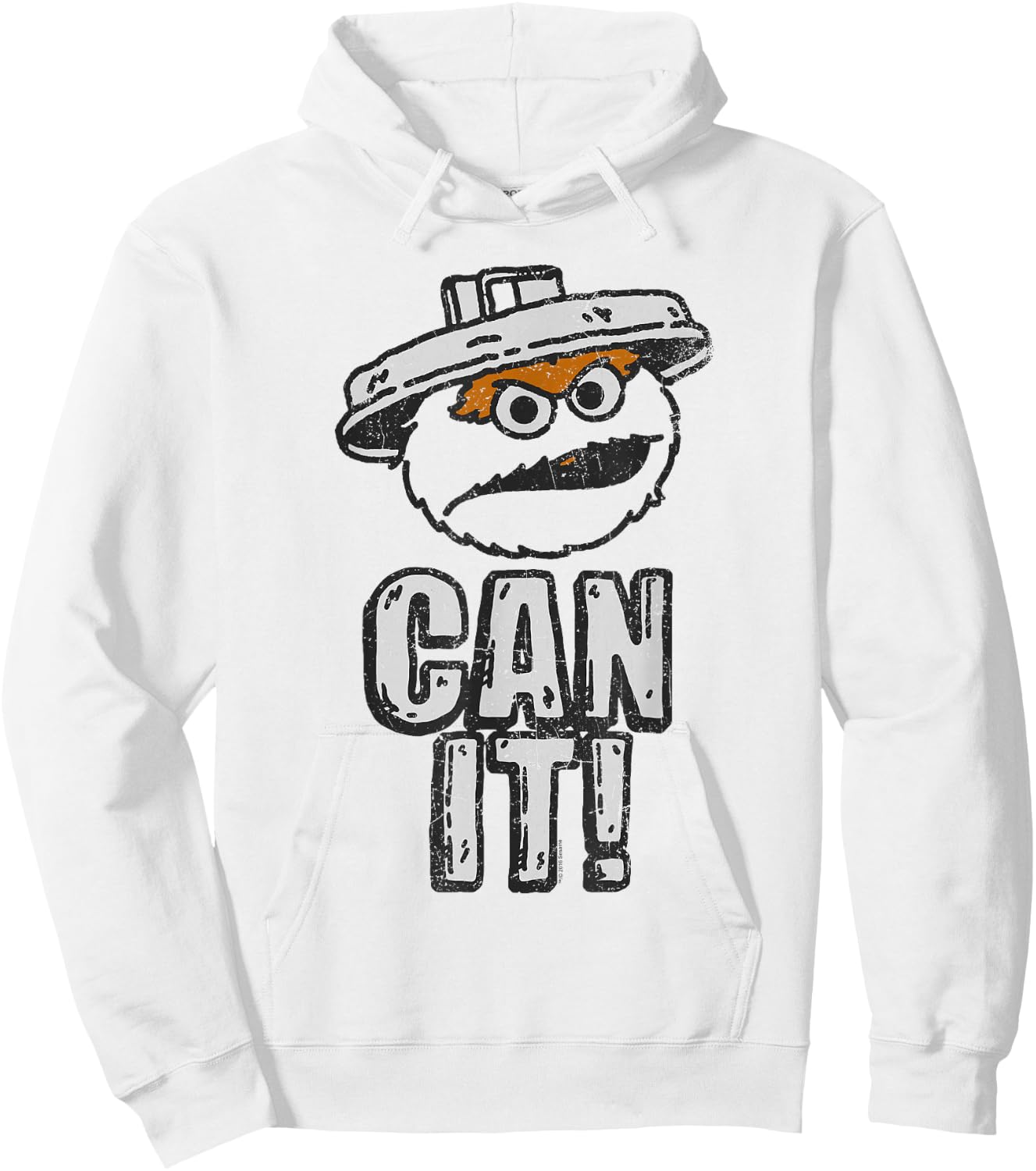 Sesame Street Oscar The Grouch Can It Hoodie - Hoodie | White