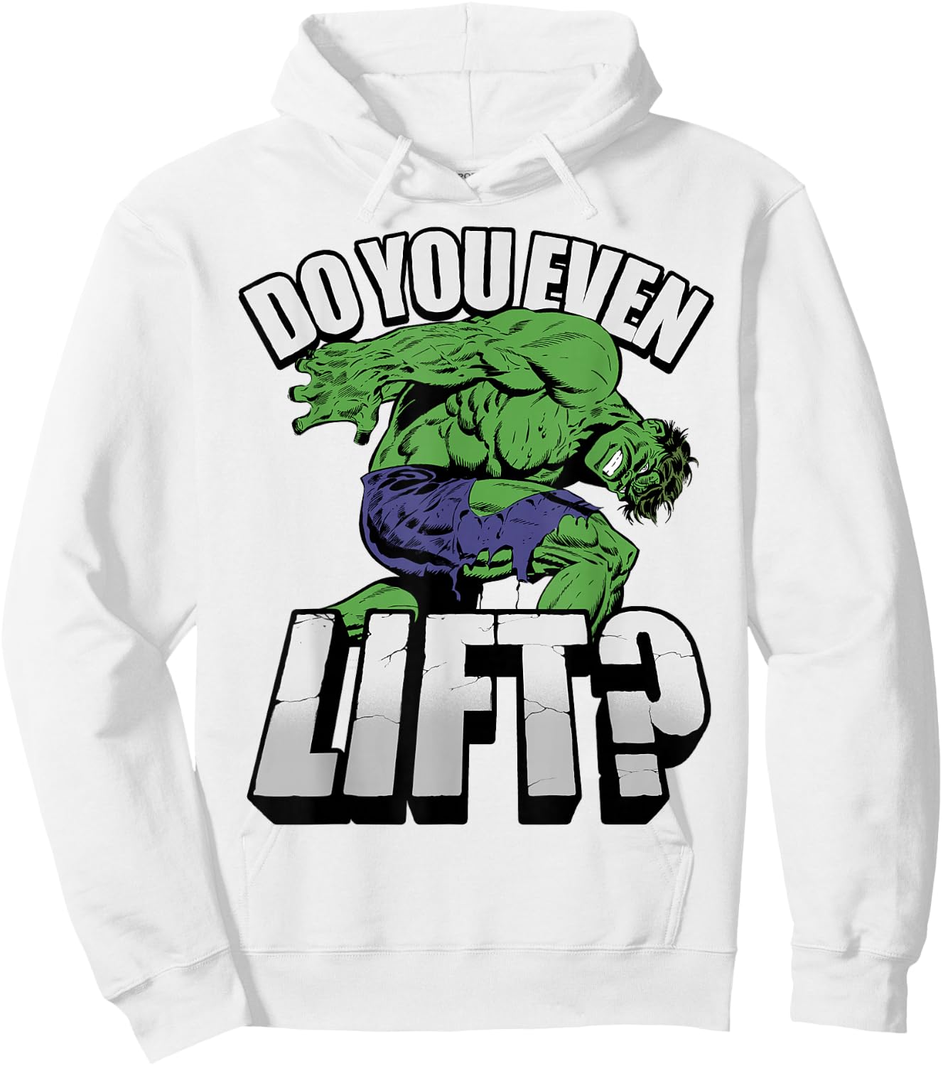 Marvel Hulk Do You Even Lift Workout Graphic Hoodie - Hoodie | White