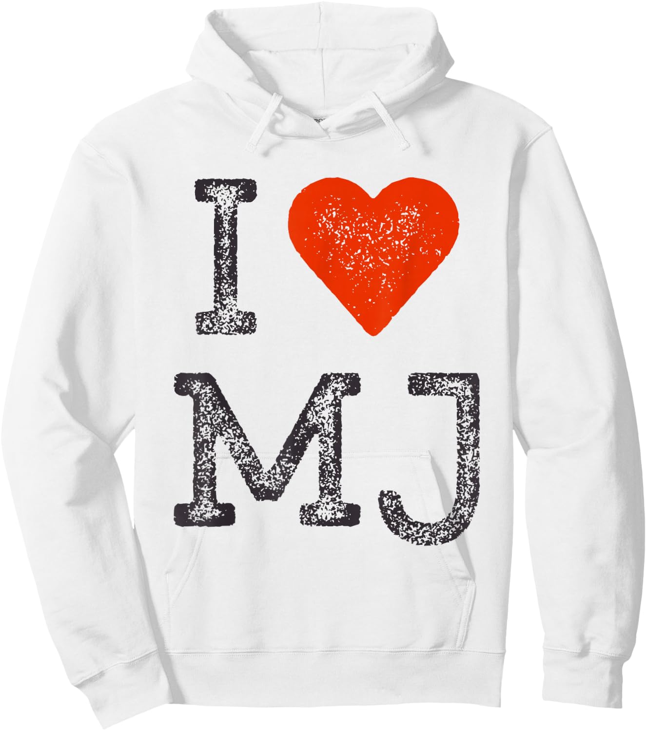 I Love MJ Vintage Fan Merch Red Heart Initials Design M.J. Hoodie - Hoodie | White