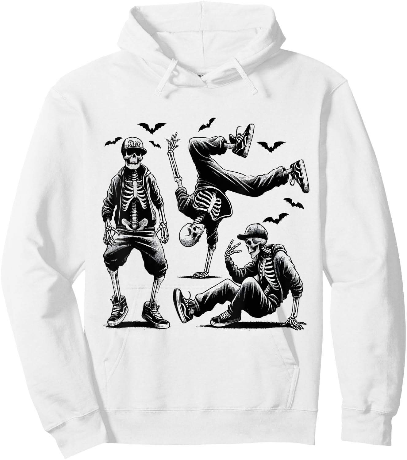 Funny Skeletons Dance Breakdance Halloween Dancing Skeleton Hoodie - Hoodie | White