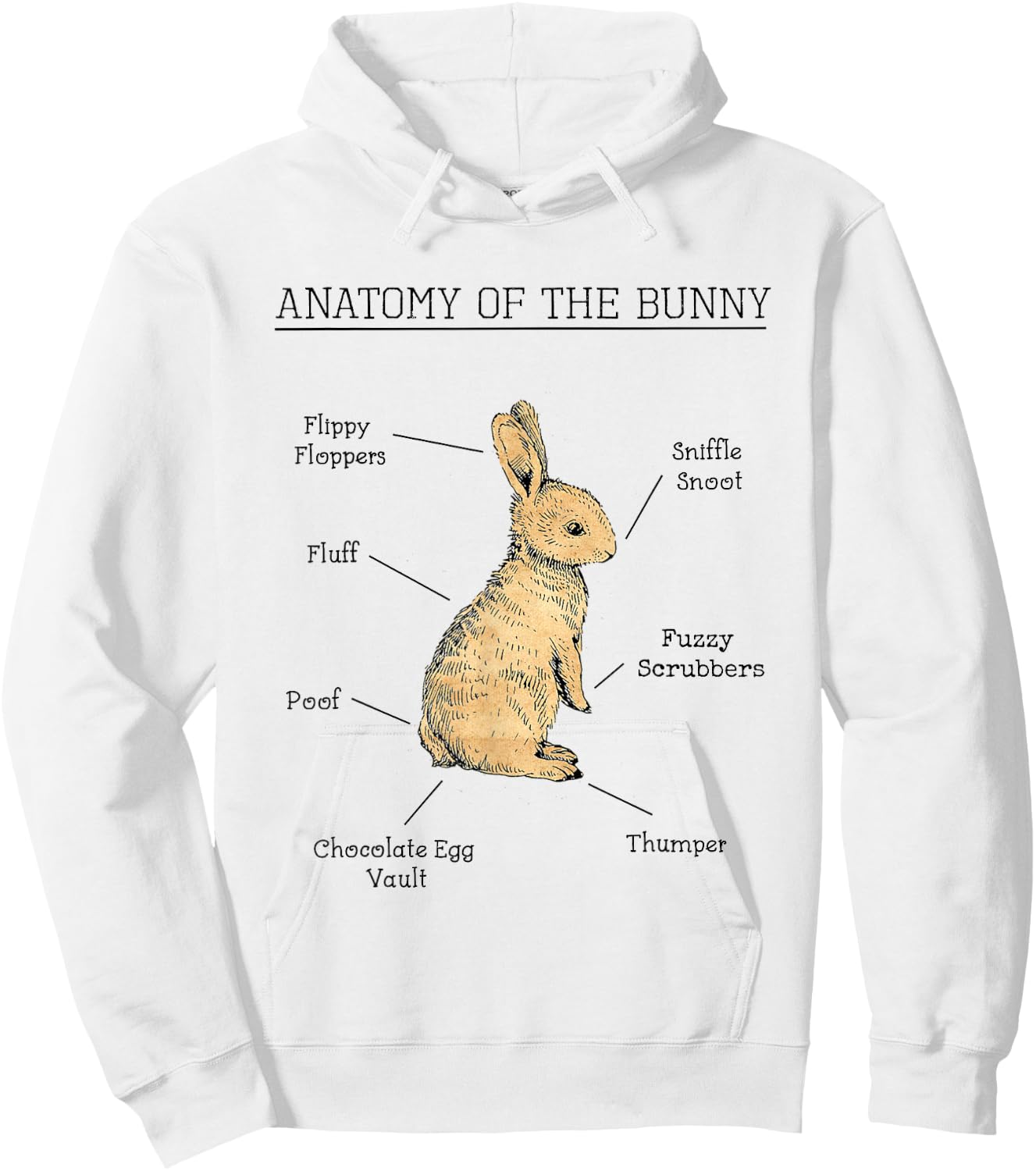 Anatomy Of The Bunny Cute Animal Love Rabbit Easter Funny Hoodie - Hoodie | White