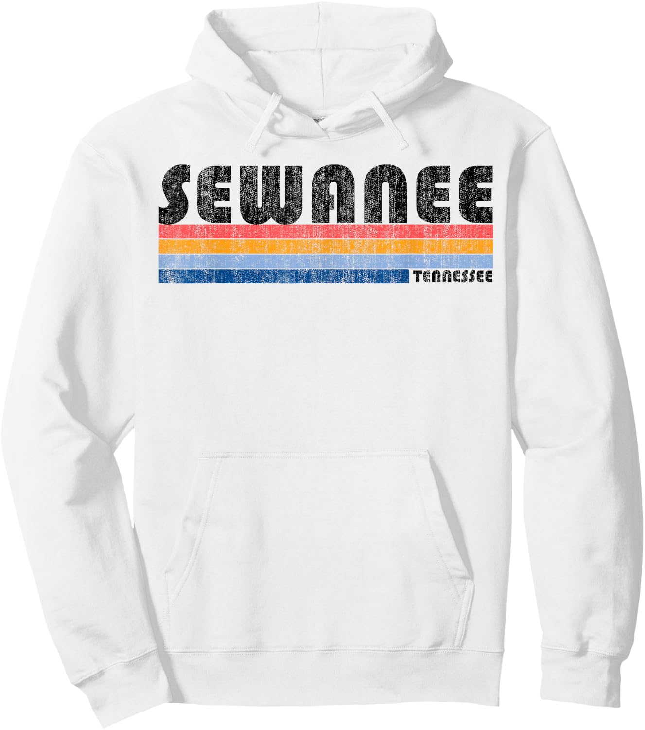 Vintage 1980s Style Sewanee TN T Shirt Hoodie - Hoodie | White