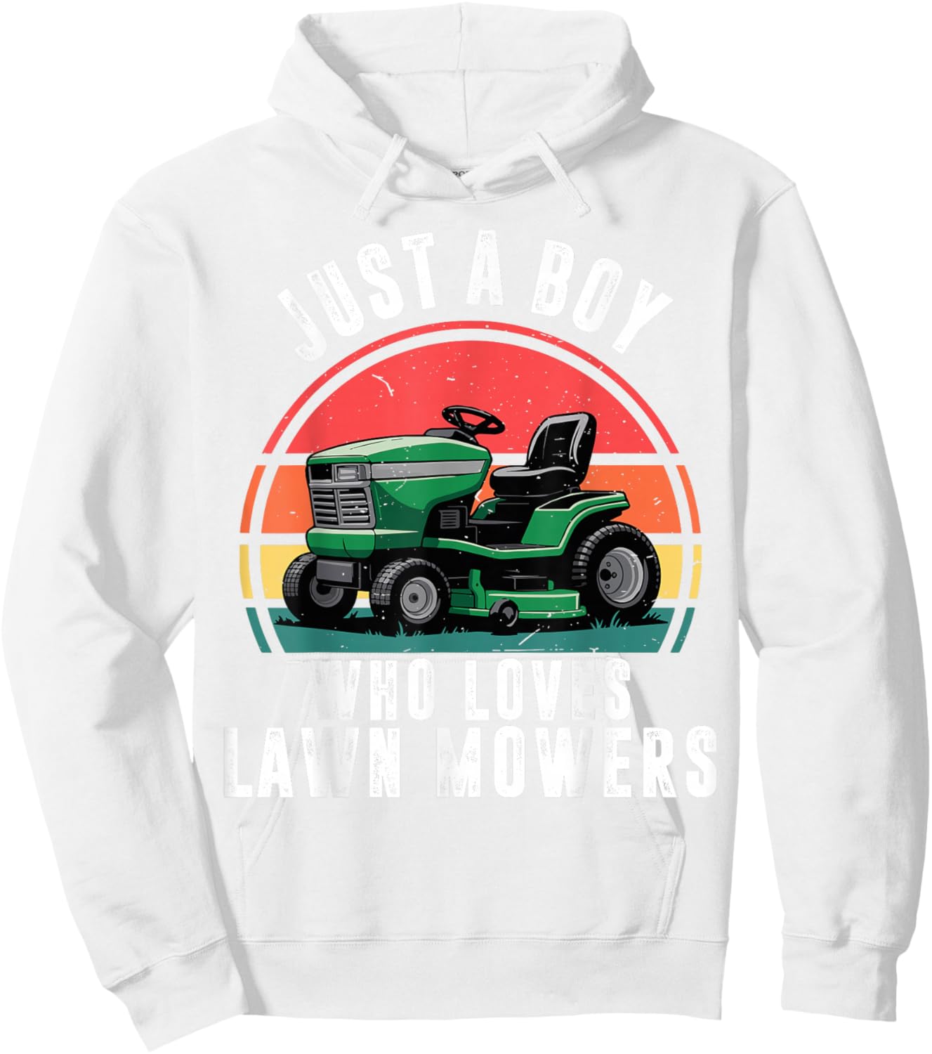 Toddler Boy Who Love Lawn Mower Riding Funny Mowing Birthday Hoodie - Hoodie | White