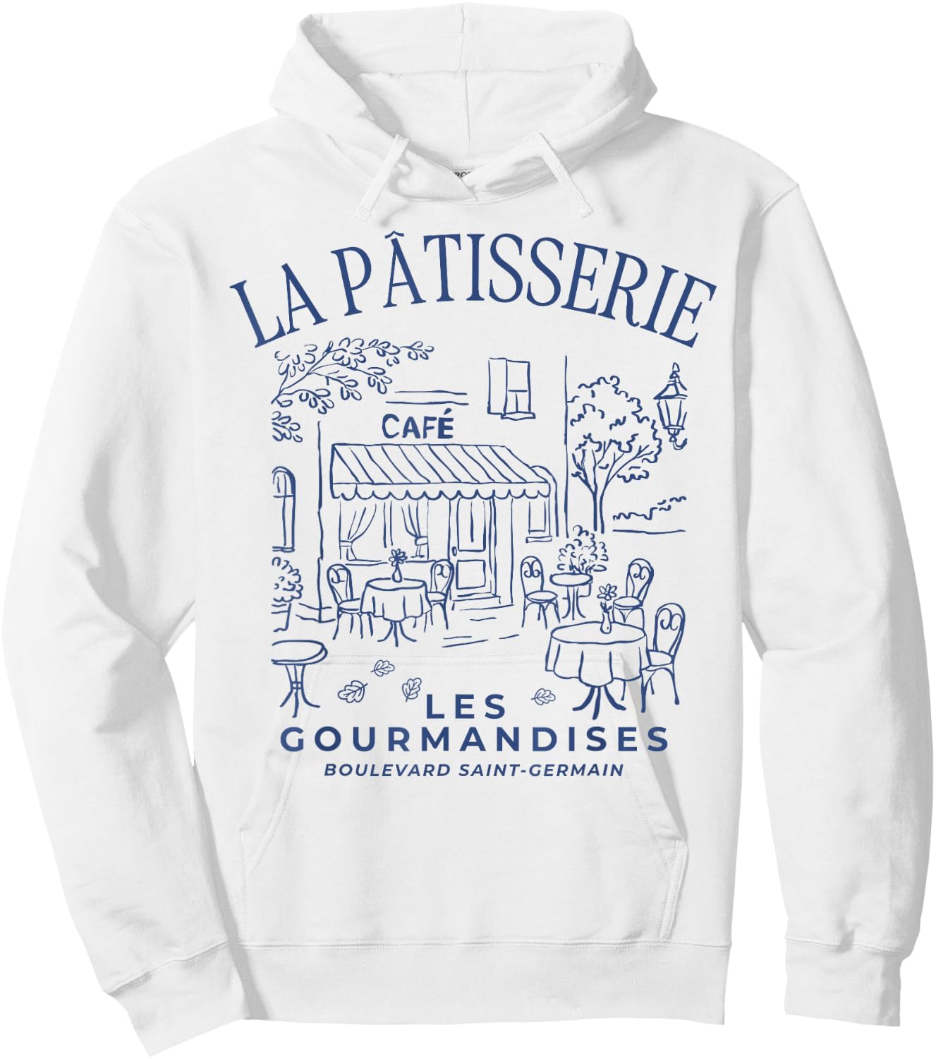 La Patisserie Les Gourmandises French Café Caffeinated Hoodie - Hoodie | White