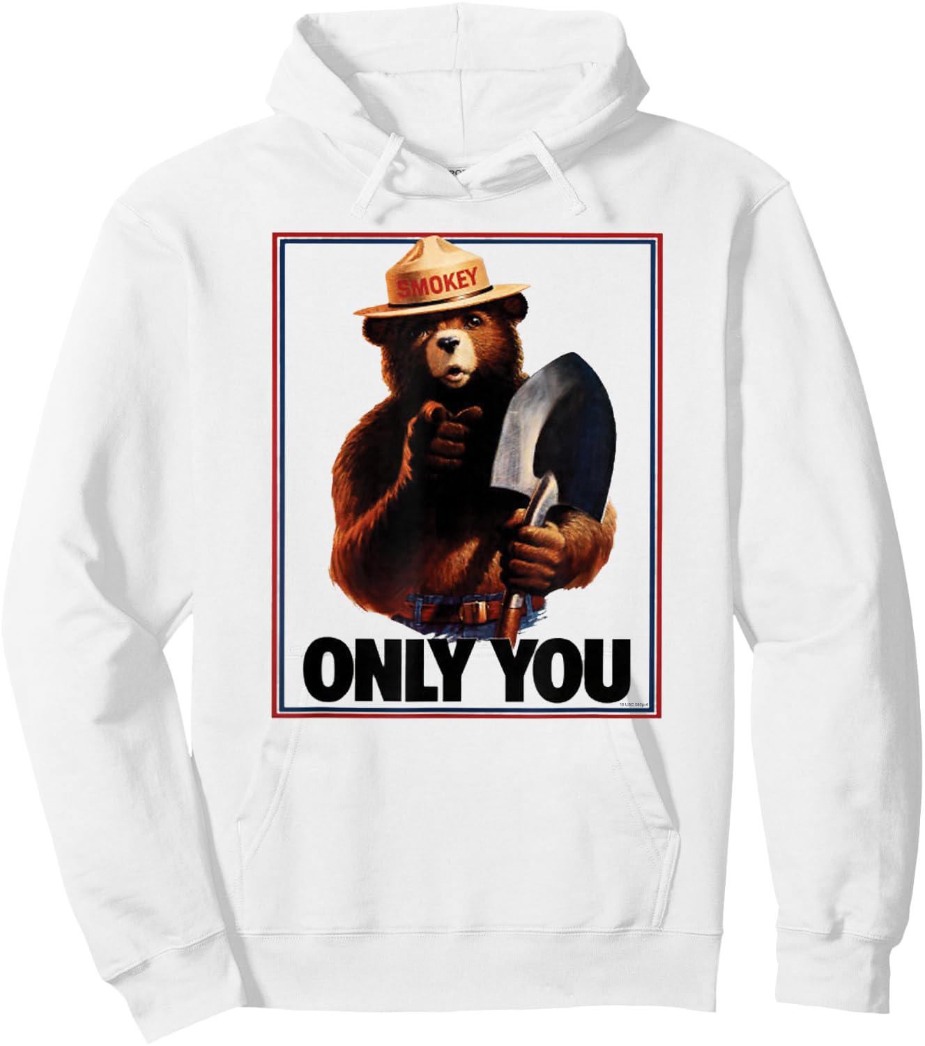 Smokey Bear Only You Patriotic Hoodie - Hoodie | White