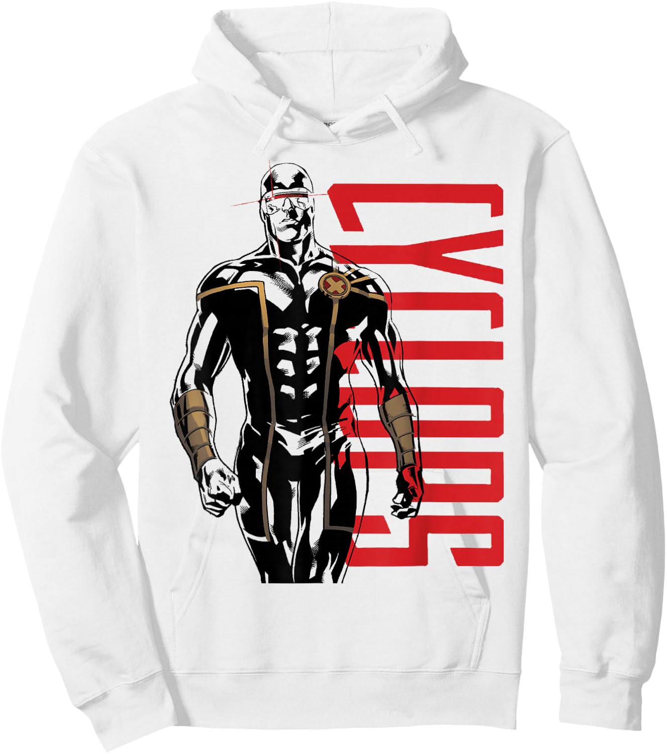Marvel X-Men Cyclops Front Profile Side Text Graphic Hoodie - Hoodie | White