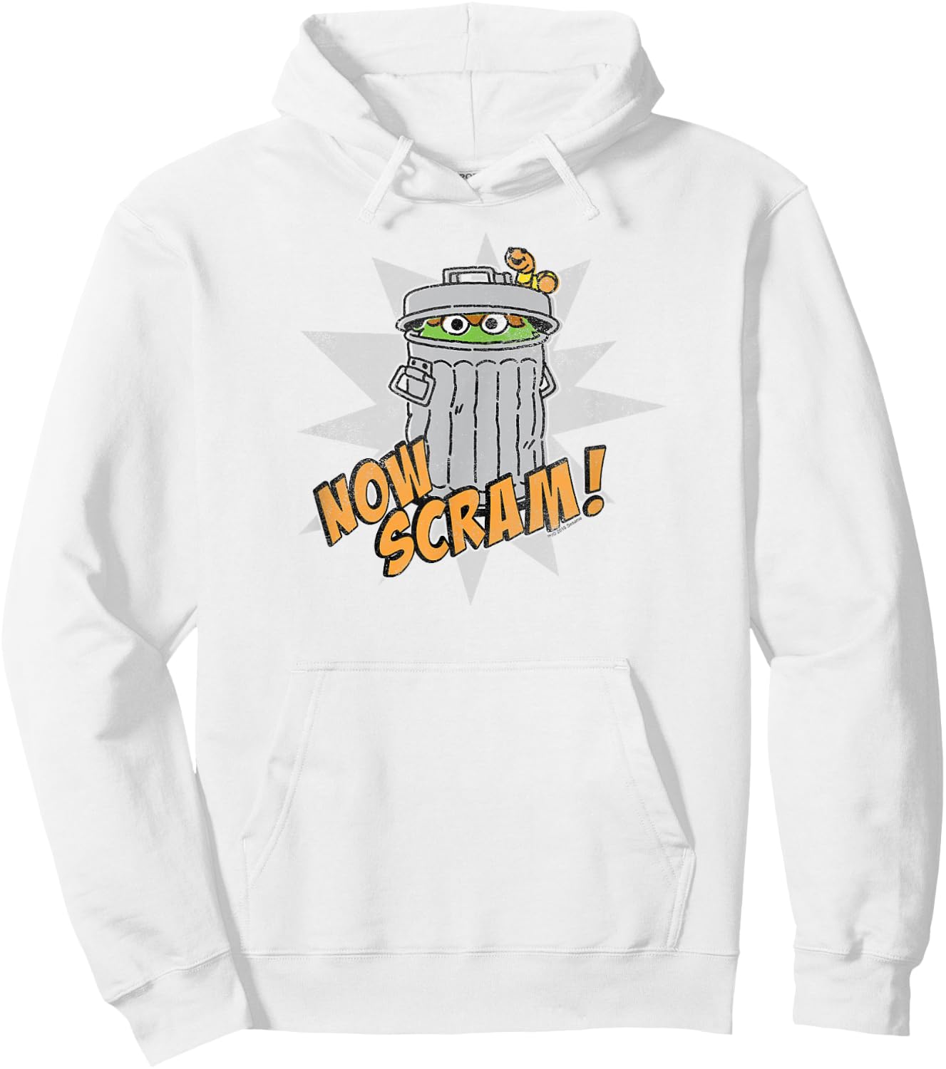 Sesame Street Oscar The Grouch Now Scram Hoodie - Hoodie | White