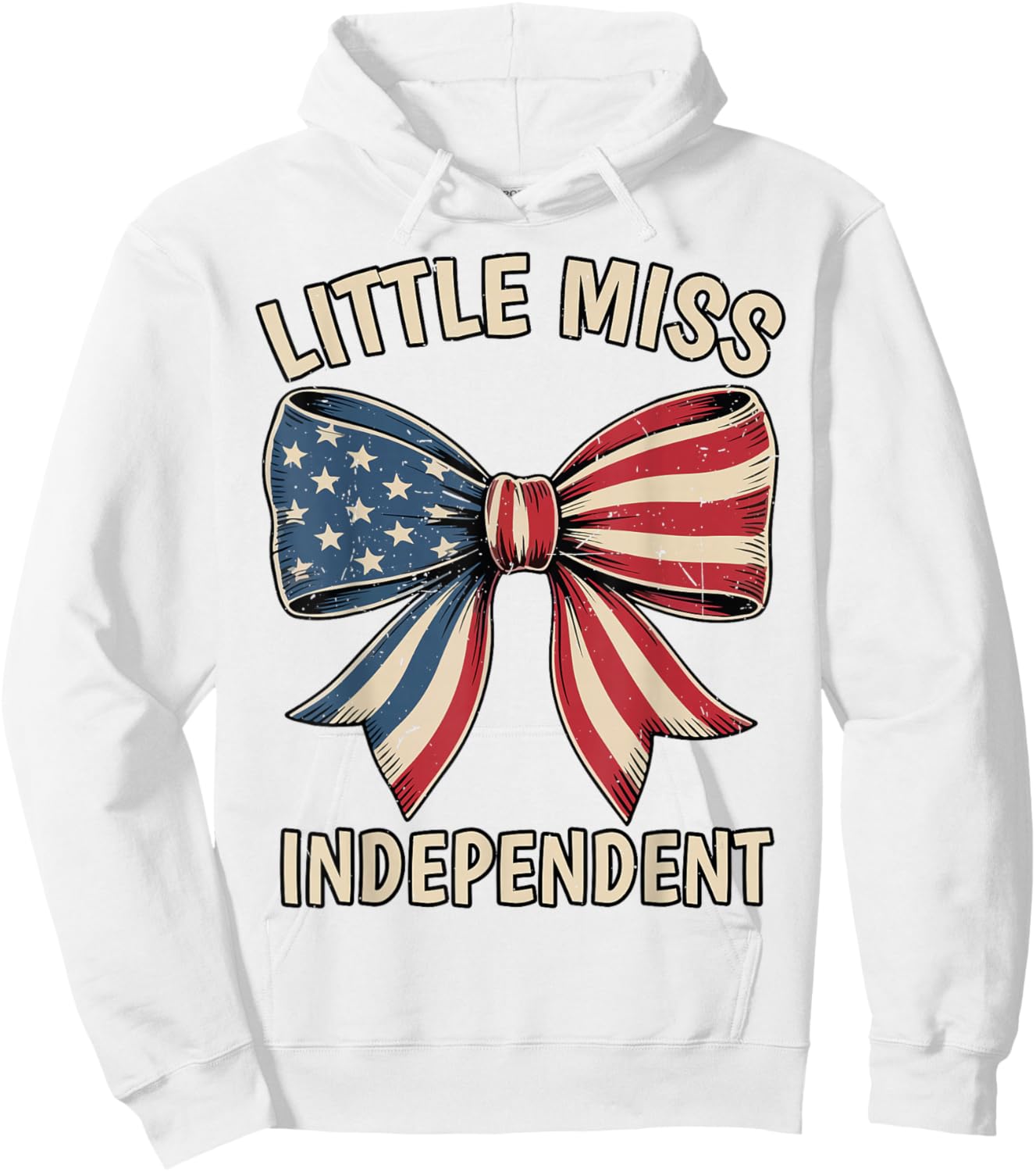 Coquette Bows Little Miss Independent 4th July Girl Toddler Hoodie - Hoodie | White