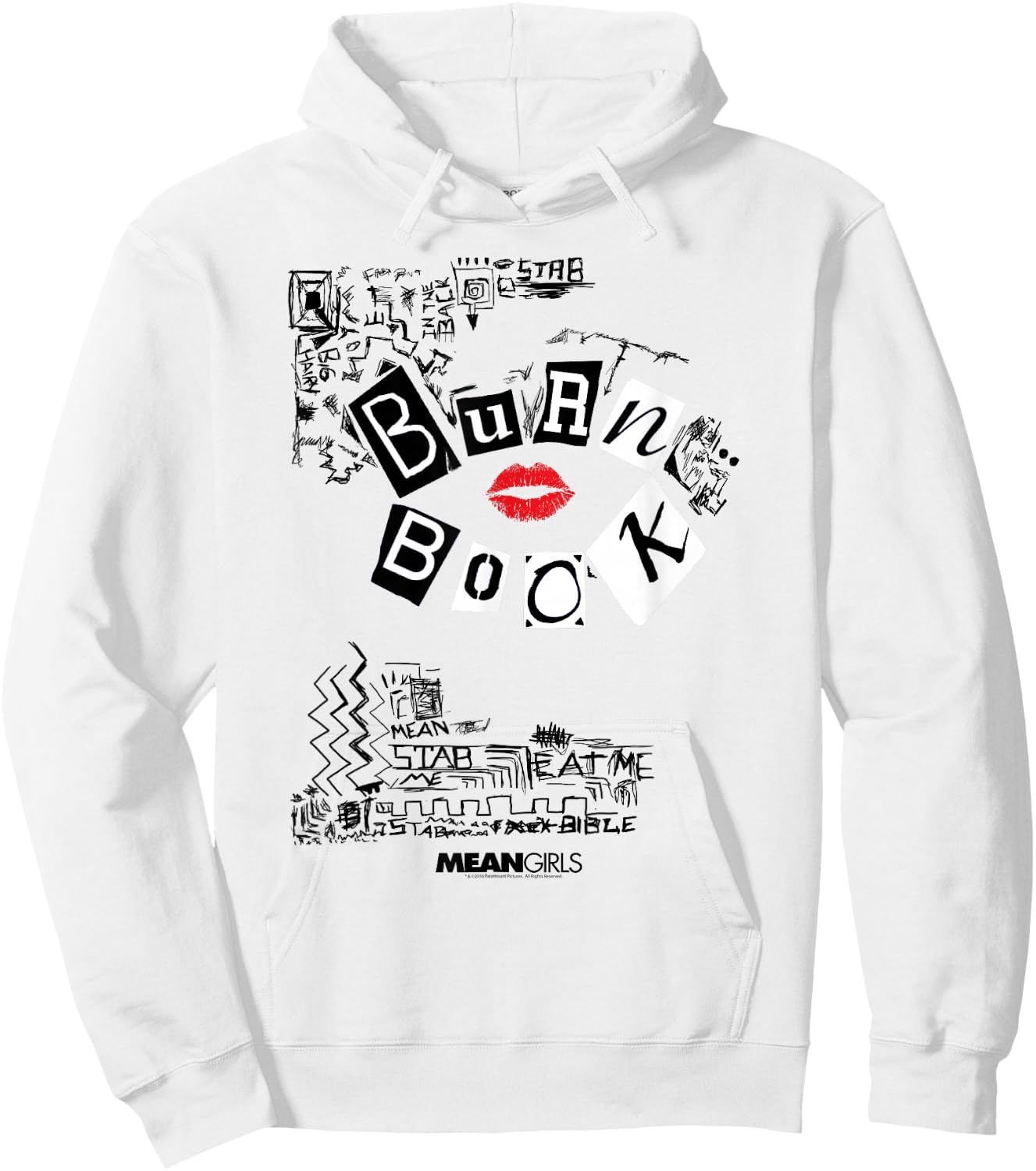 Mean Girls Burn Book with Doodles Y2K Movie Hoodie - Hoodie | White