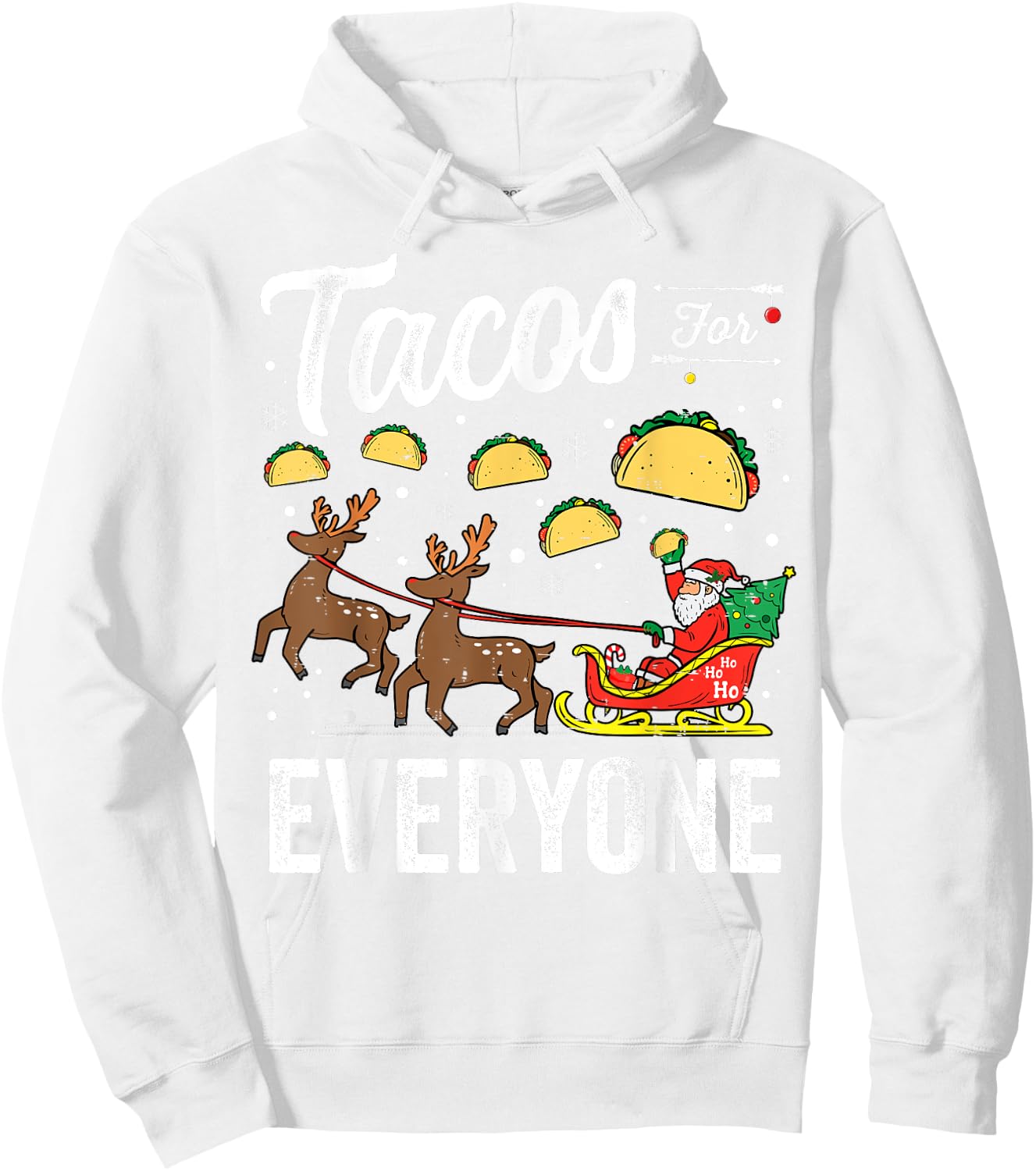 Tacos for everyone Christmas Taco Funny Xmas Santa Hoodie - Hoodie | White