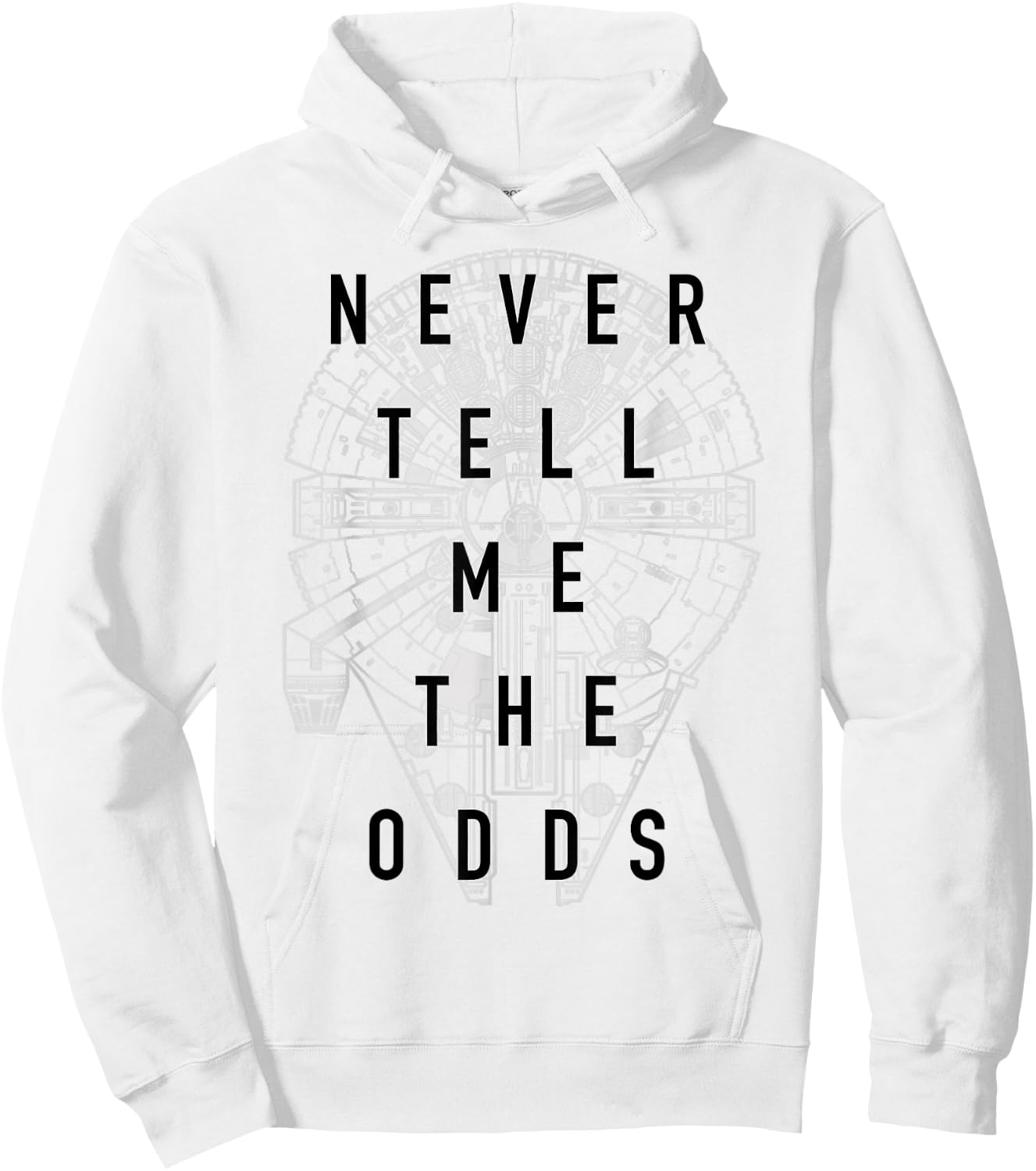 Star Wars Millennium Falcon Never Tell Me The Odds Hoodie - Hoodie | White