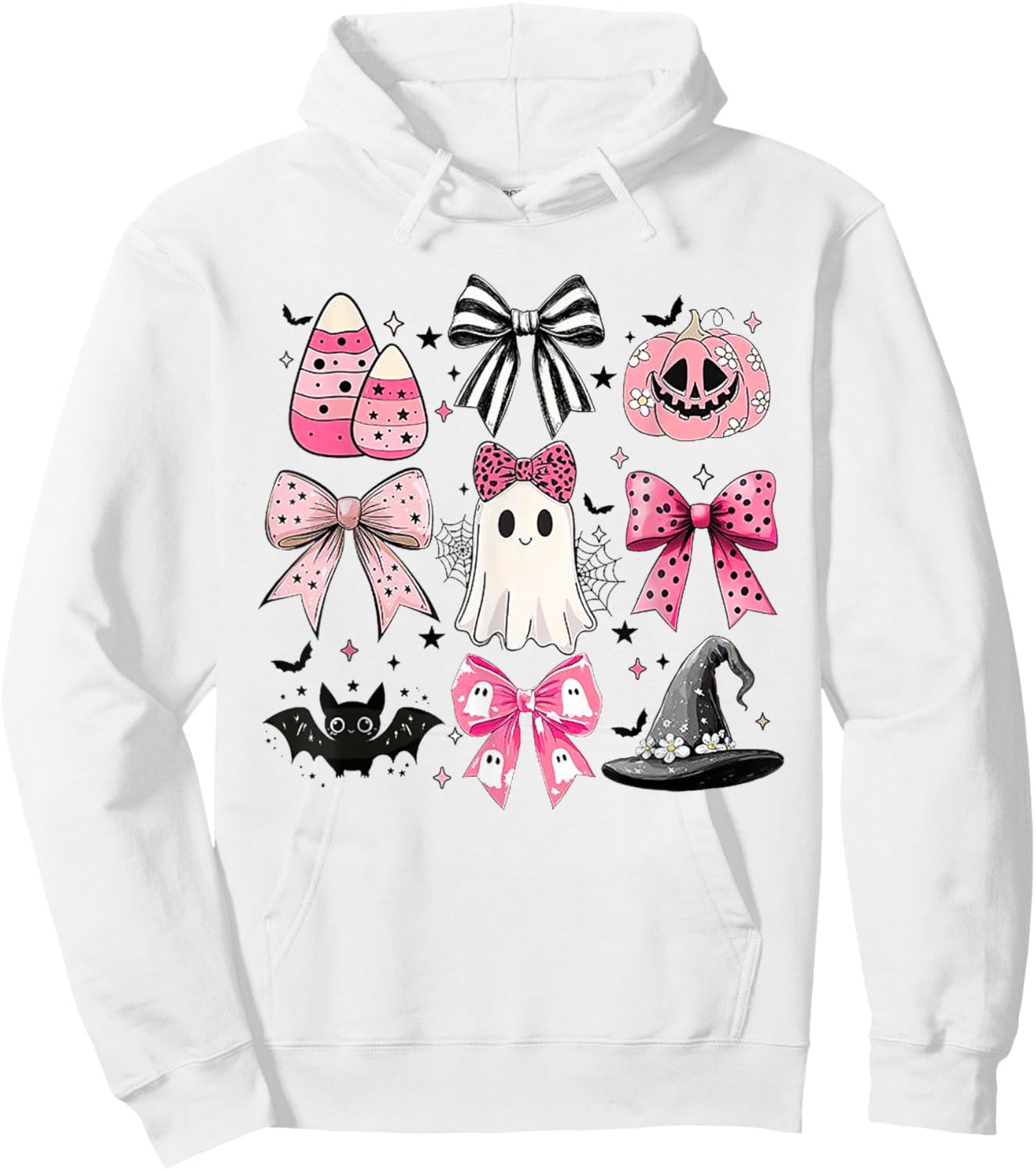 Halloween Costume Ghost Boo Funny Coquette Bow Hoodie - Hoodie | White