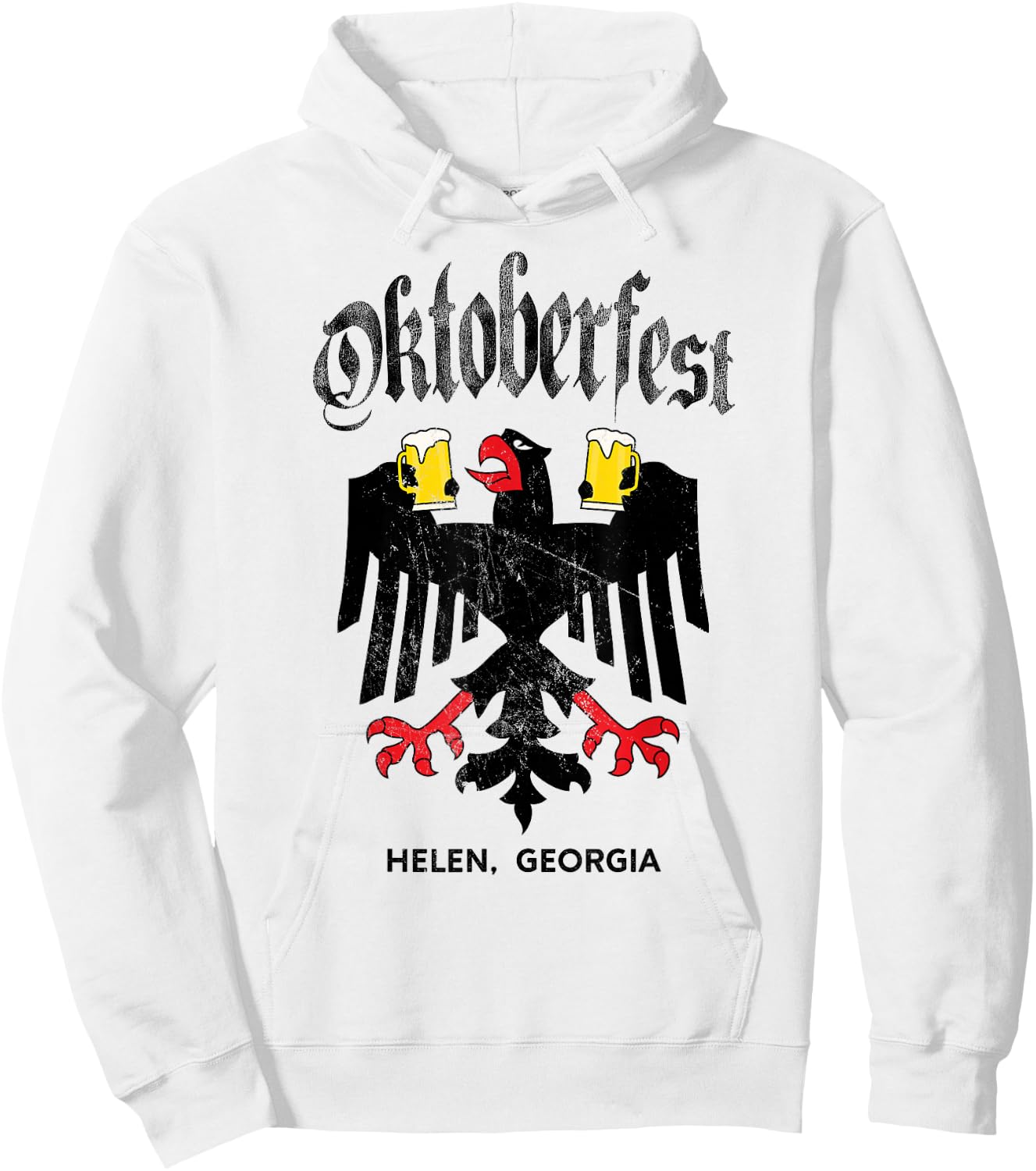 Helen GA Oktoberfest German Eagle Drinking Buddy Hoodie - Hoodie | White