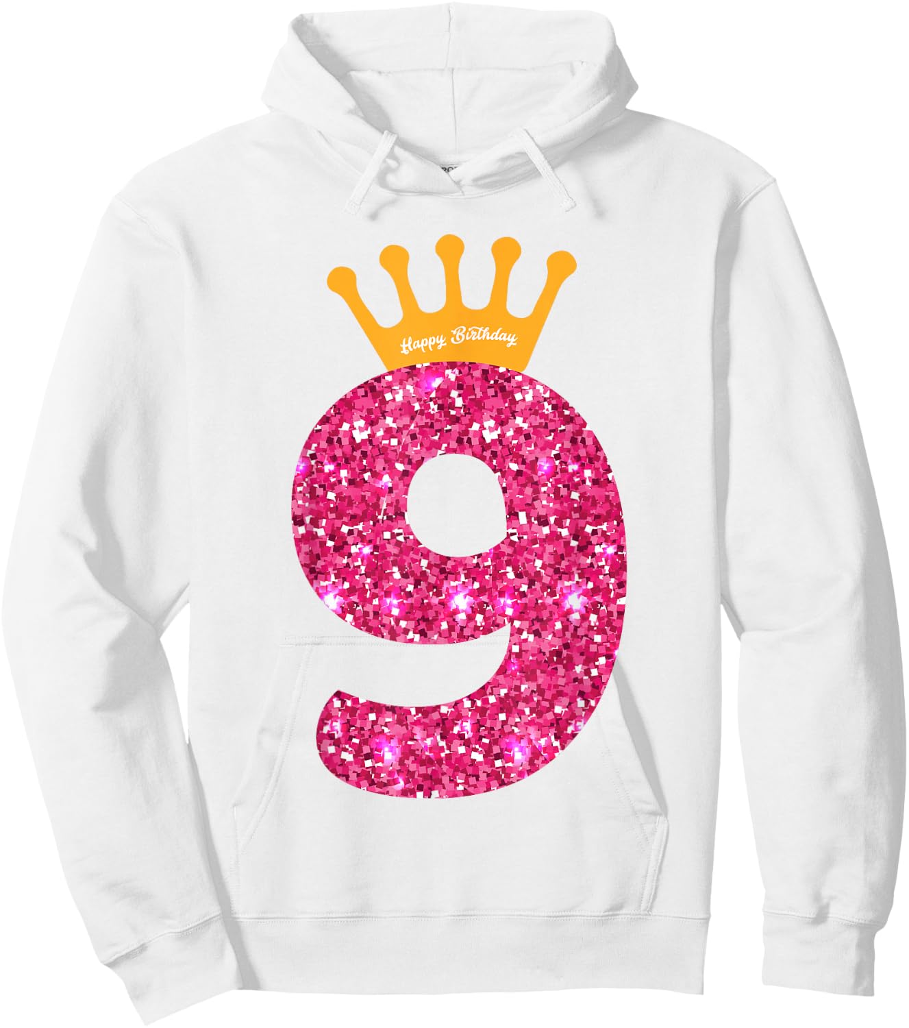 Happy Birthday Girls 9th Party 9 Years Old Bday Hoodie - Hoodie | White