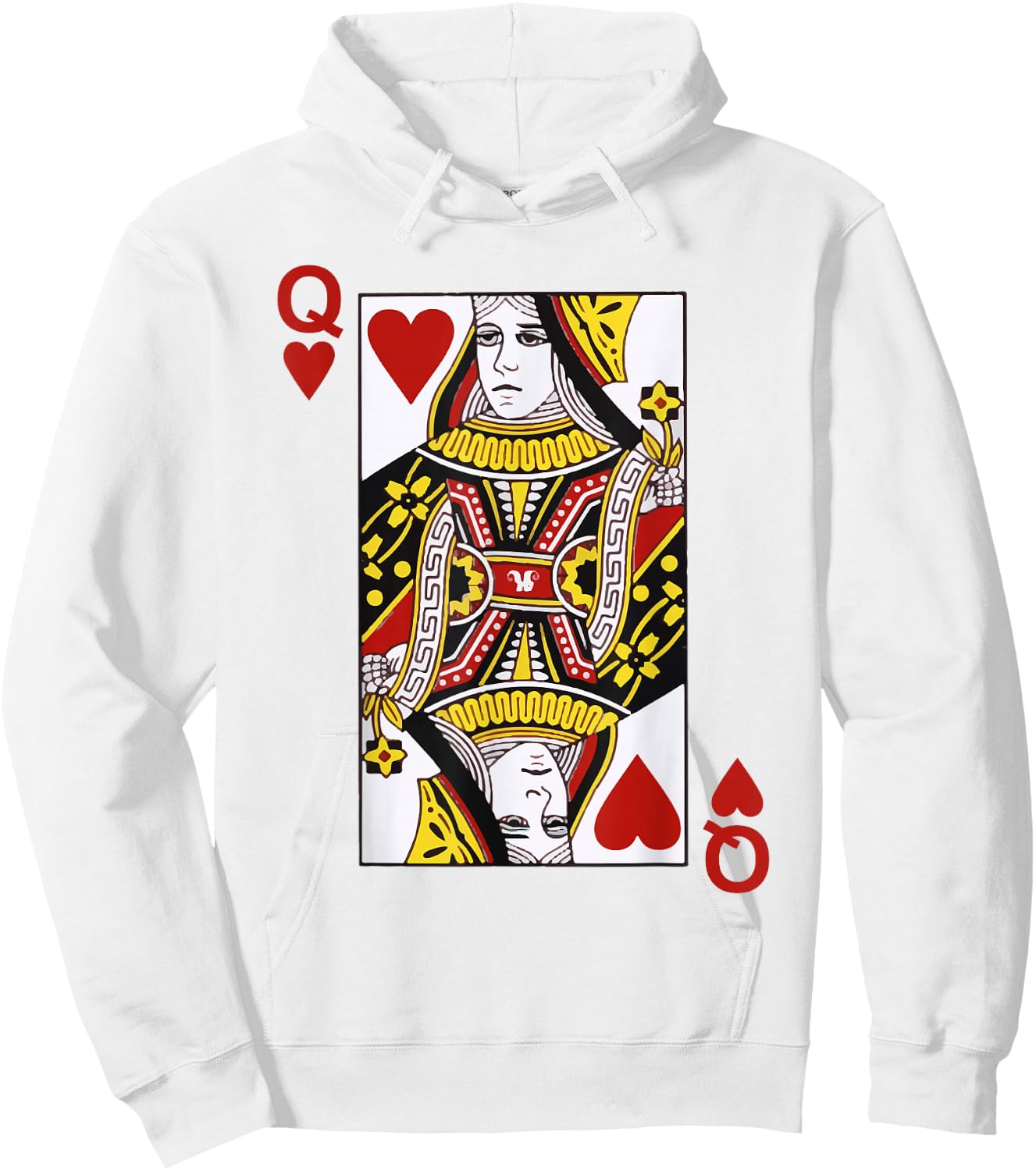 Queen of Hearts Blackjack Cards Poker 21 Q Couple Matching Hoodie - Hoodie | White
