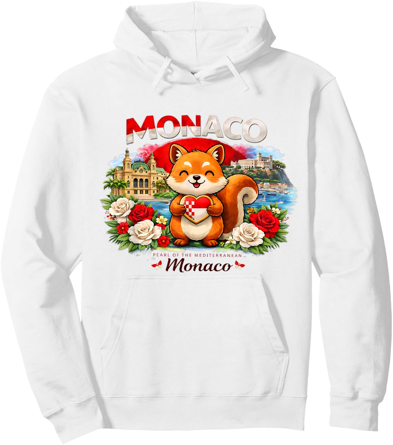 Monaco , Monaco Flag Map Graphic for Monaco Kids Hoodie - Hoodie | White
