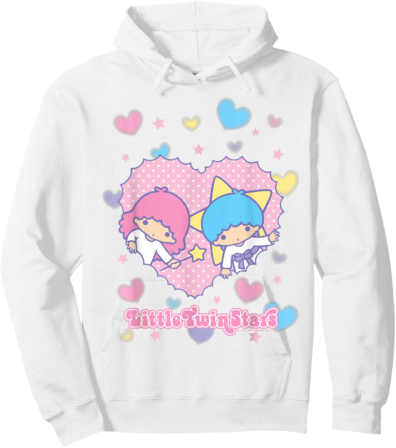 Little Twin Stars Retro Logo Valentine Hoodie - Hoodie | White