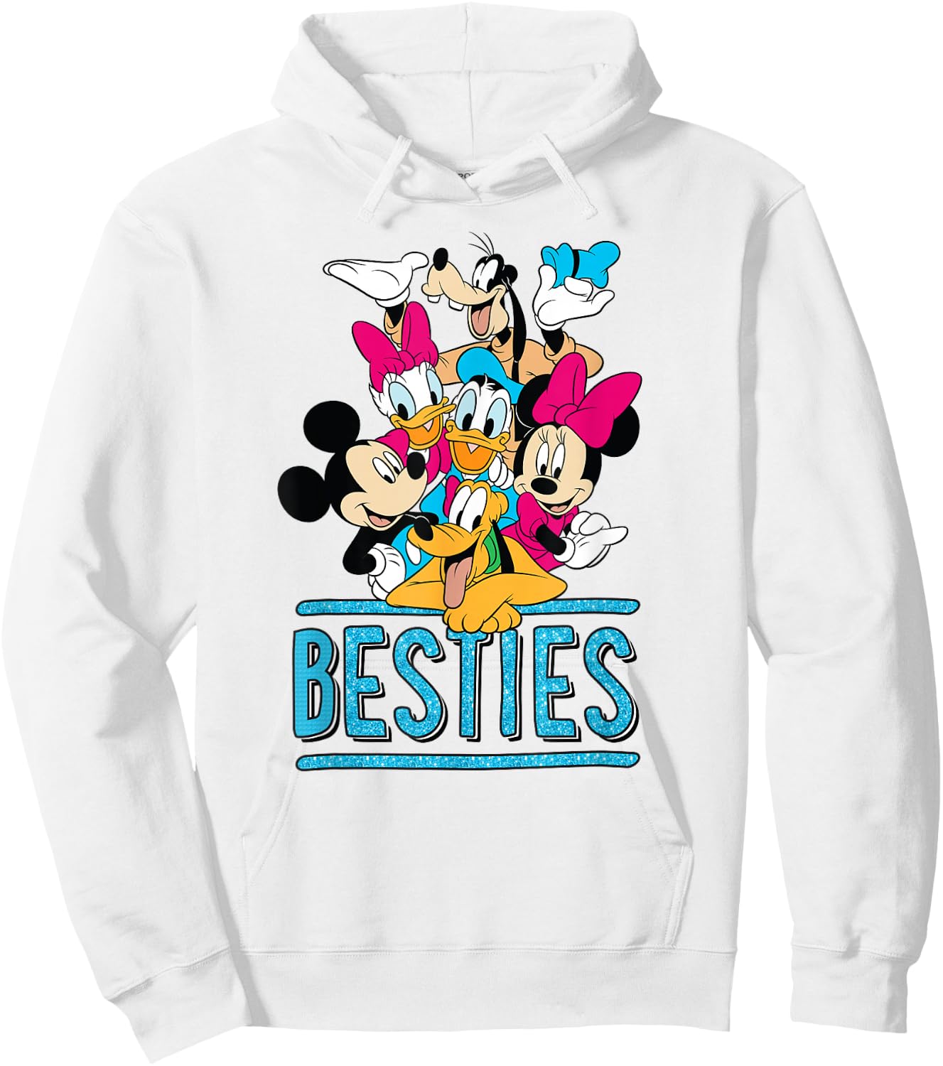Mickey Minnie Pluto Donald Daisy Goofy Besties Group Hoodie - Hoodie | White