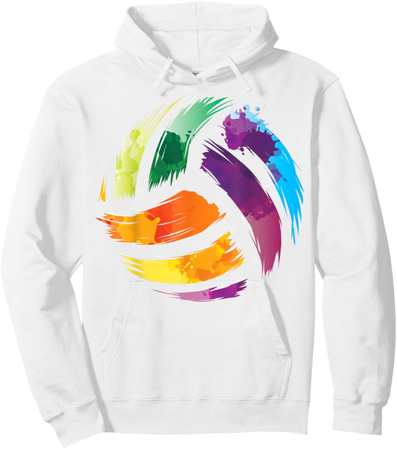 Colorful Volleyball Shirt | Cute Colorsplash Ball Gift Hoodie - Hoodie | White