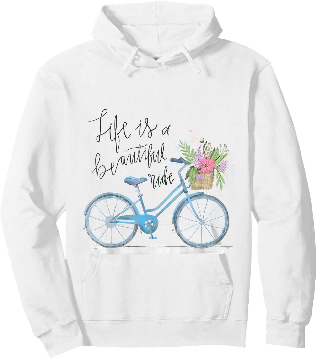 Life is a beautiful ride Quote - Cycling Style Hoodie - Hoodie | White