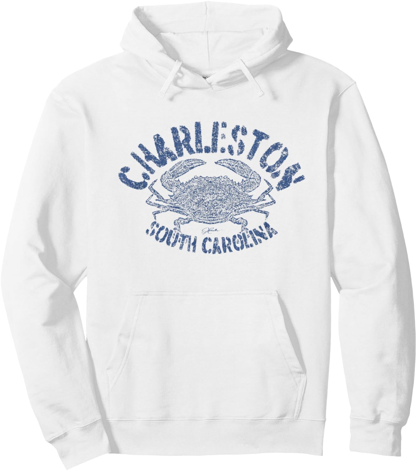 JCombs: Charleston, SC, Blue Crab Hoodie - Hoodie | White