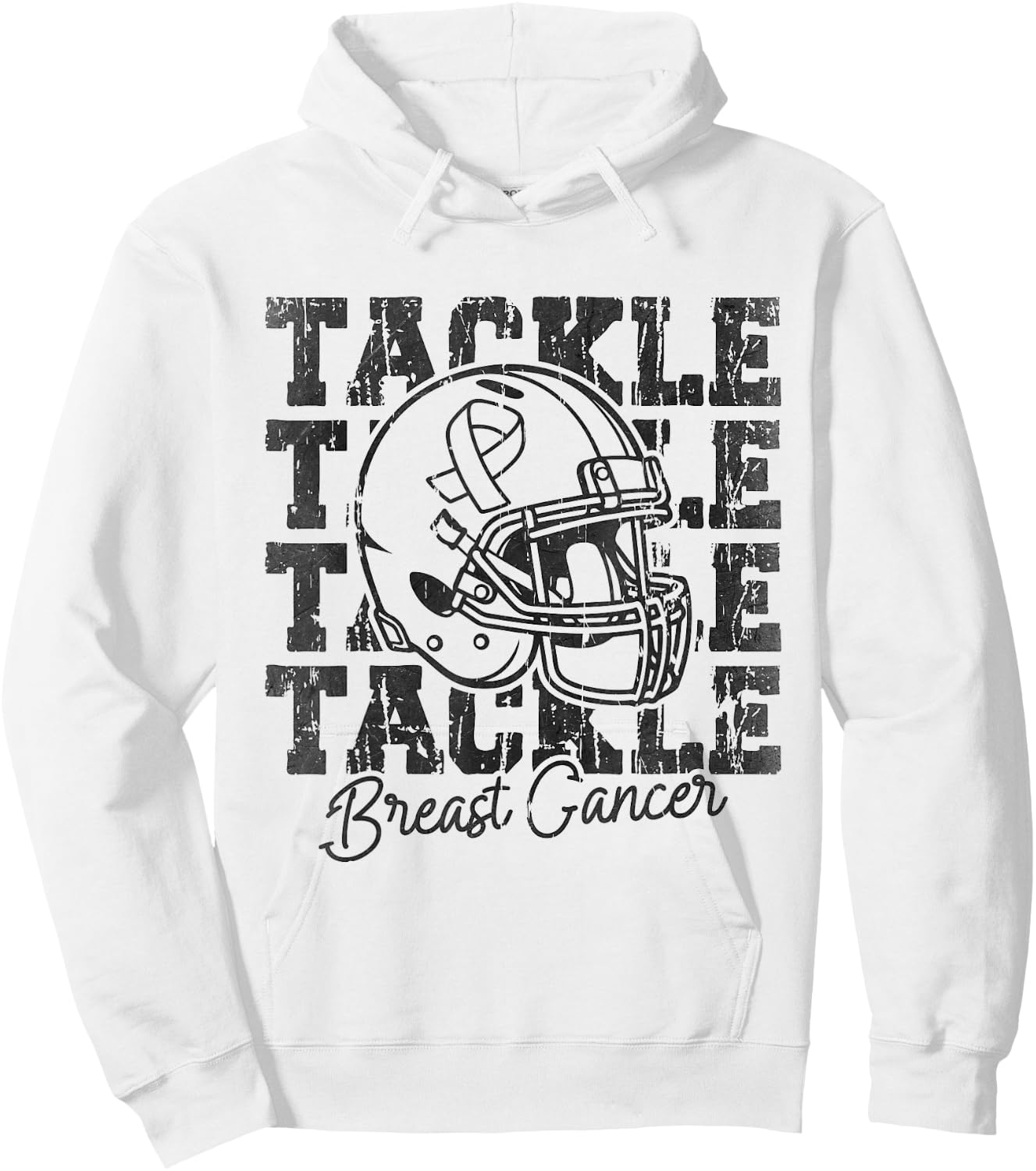 Tackle Football Pink Ribbon Breast Cancer Awareness Women Hoodie - Hoodie | White