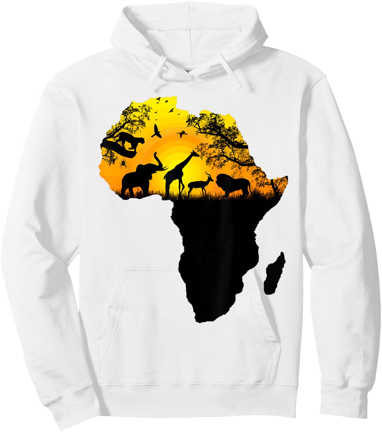 Majestic Safari Animals in Sizzling Africa Continent Hoodie - Hoodie | White