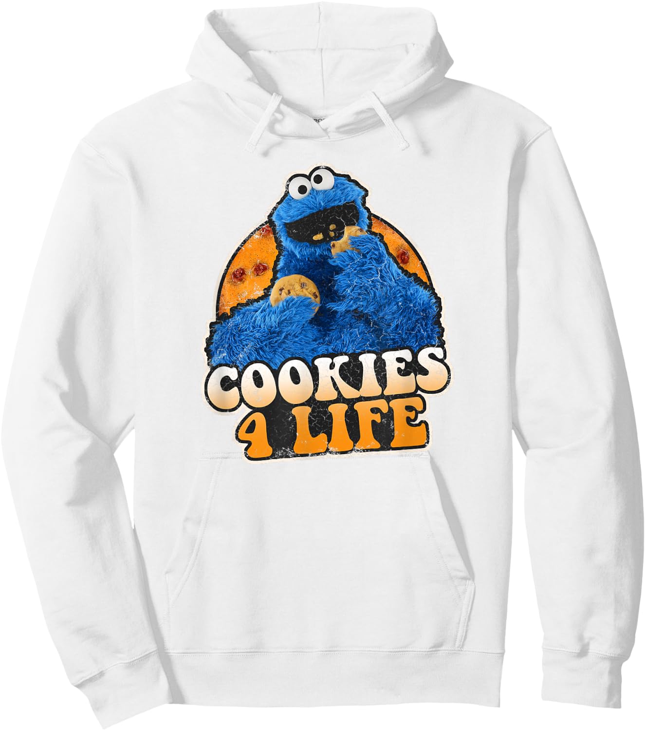Sesame Street Cookie Monster Cookies 4 Life Hoodie - Hoodie | White