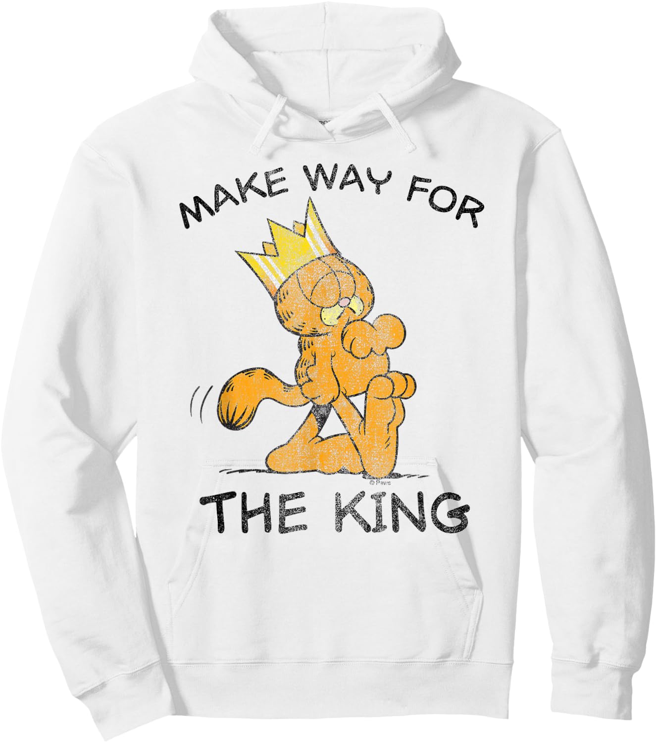Garfield Make Way for The King Cartoon Cat Hoodie - Hoodie | White